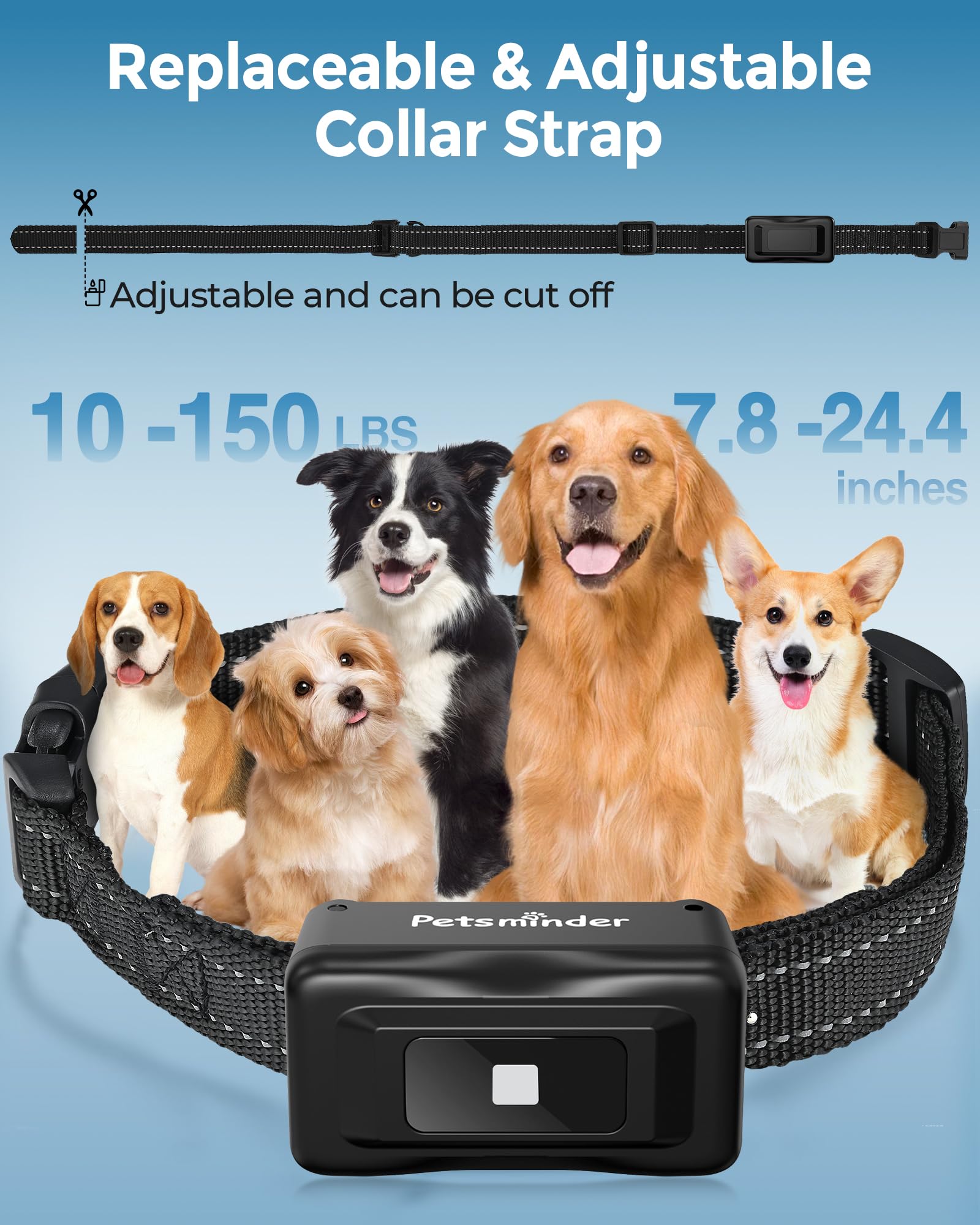 Petsminder Dog Shock Collar 2 Dogs - 4000Ft Rechargeable Dog Training Collar With Remote, Ip67 Waterproof With 5 Training Modes,