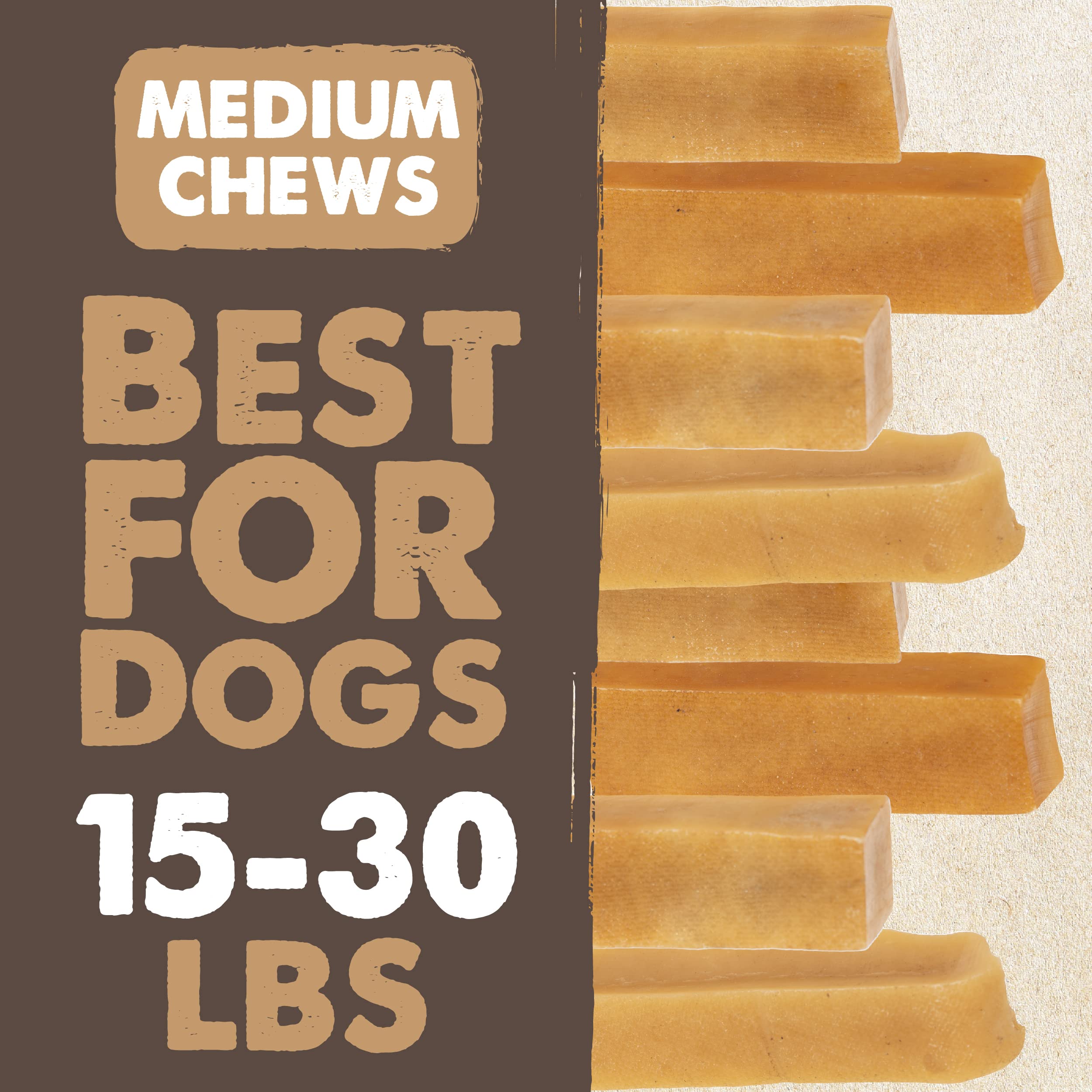 Mighty Paw Yak Cheese Chews for Dogs - All-Natural Long Lasting Pet Treats - Odorless Limited-Ingredient Chews for Puppies & Pow