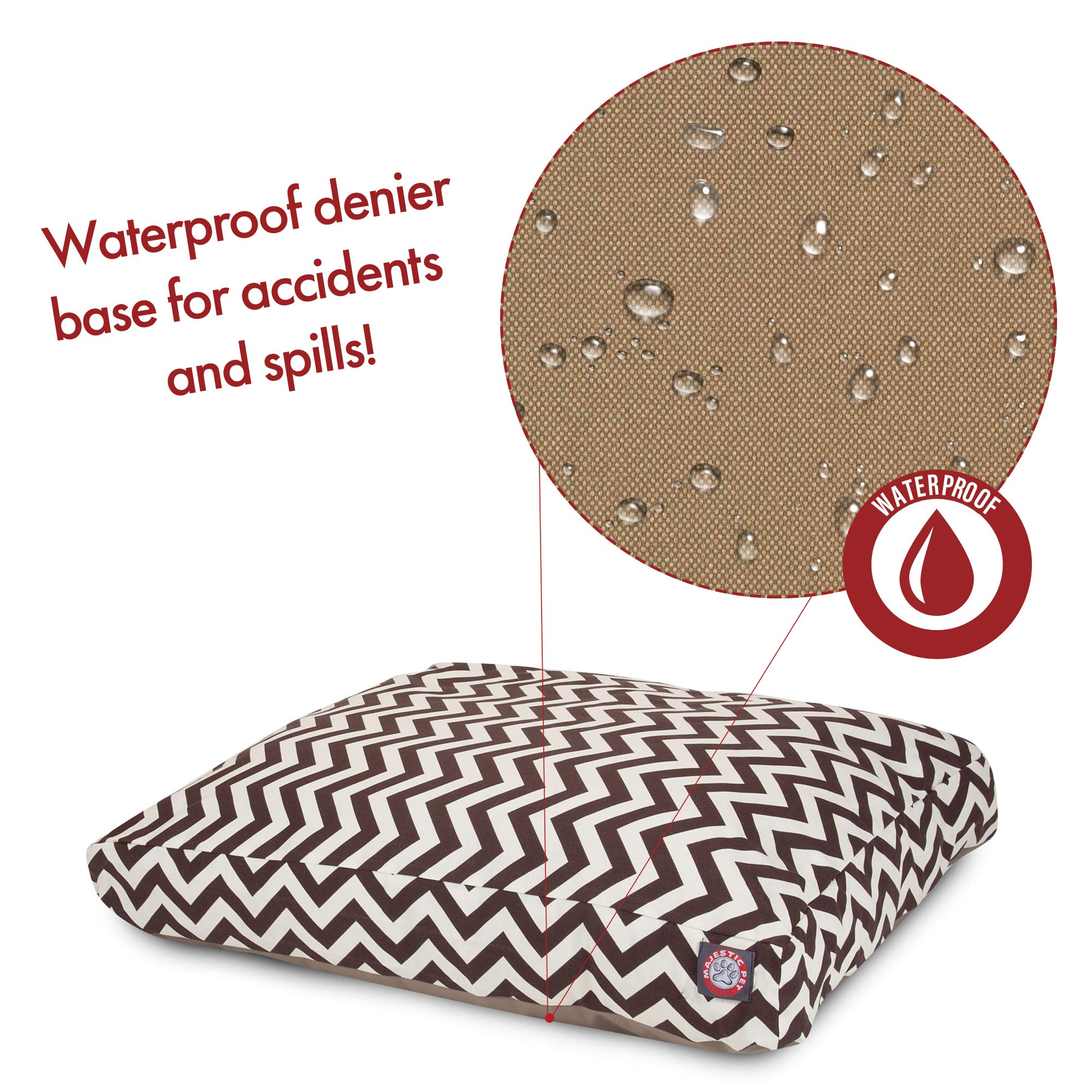 Majestic Pet Chevron Rectangle Dog Bed Washable - Non Slip Comfy Pet Bed - Crate Bed With Removable Washable Cover - Kennel Bed