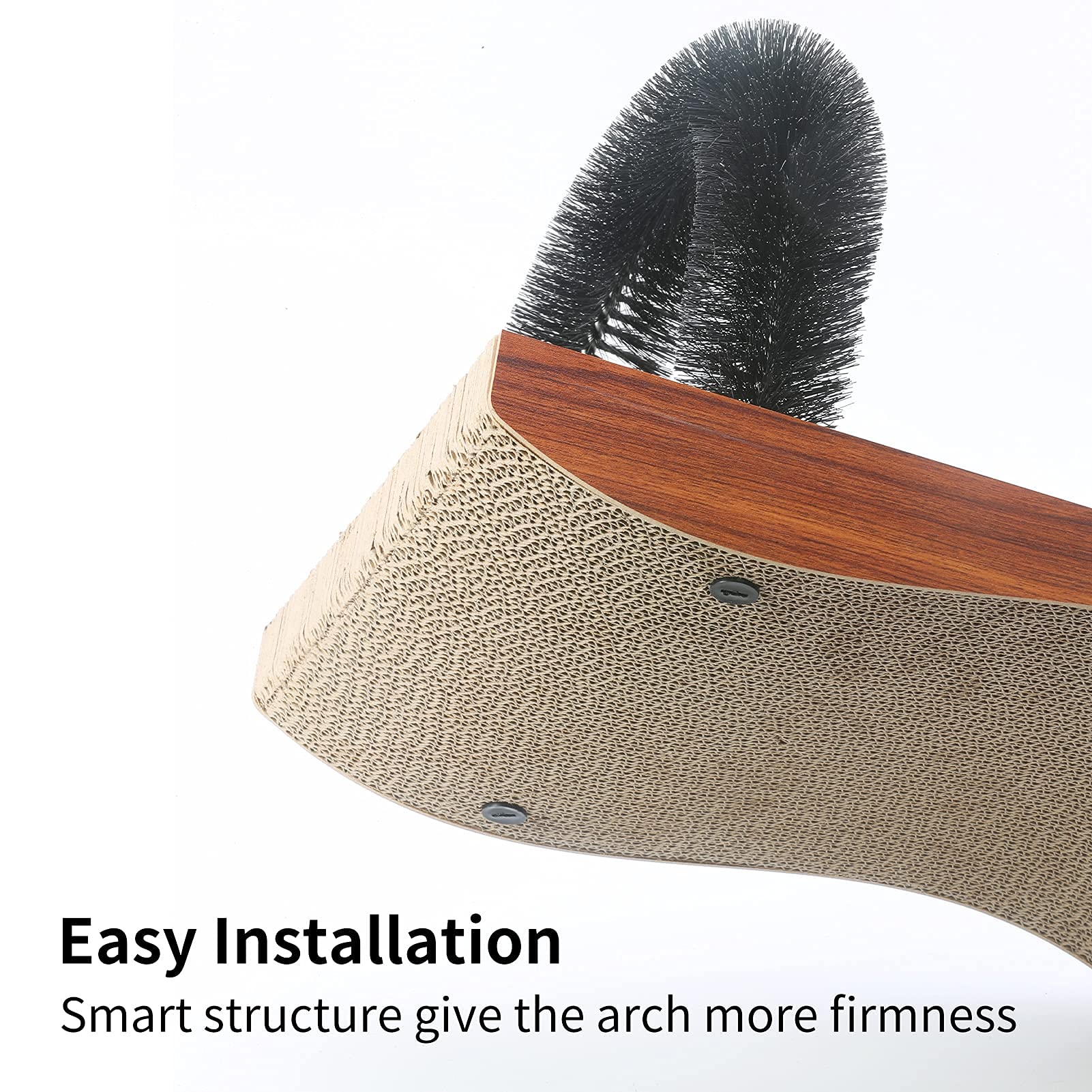 Fukumaru Cat Self Groomer, 2.0 Version Cat Arch Face Scratcher With Scratcher Pad, Cats Back Grooming Massager Toy Brush For Indoor Kitten And Small Dog