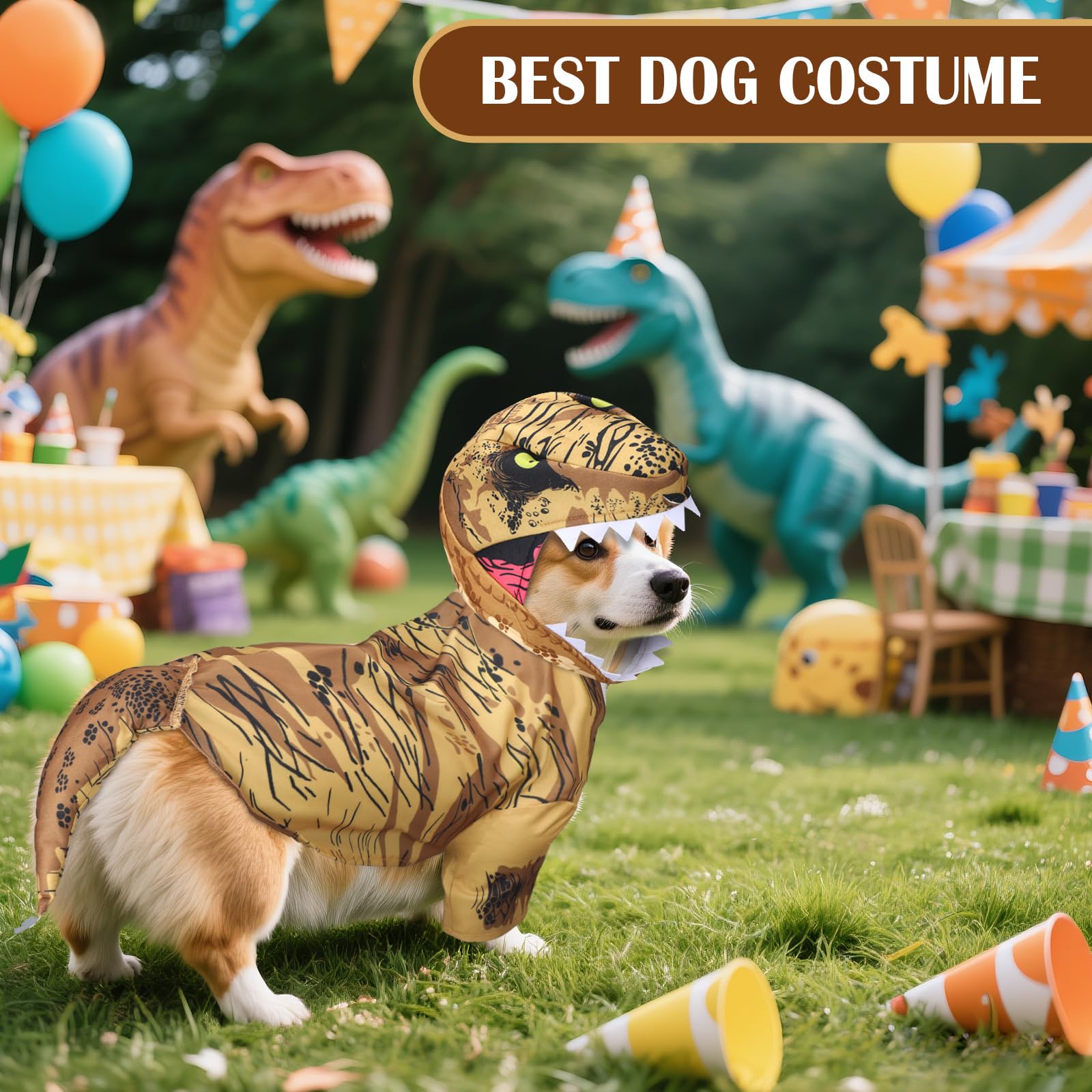 Huhumy T. Rex Dog Costume Dinosaur Dog Costume Halloween Dino Pet Clothes for Pet Cat Halloween Party Cosplay Events Photo Props
