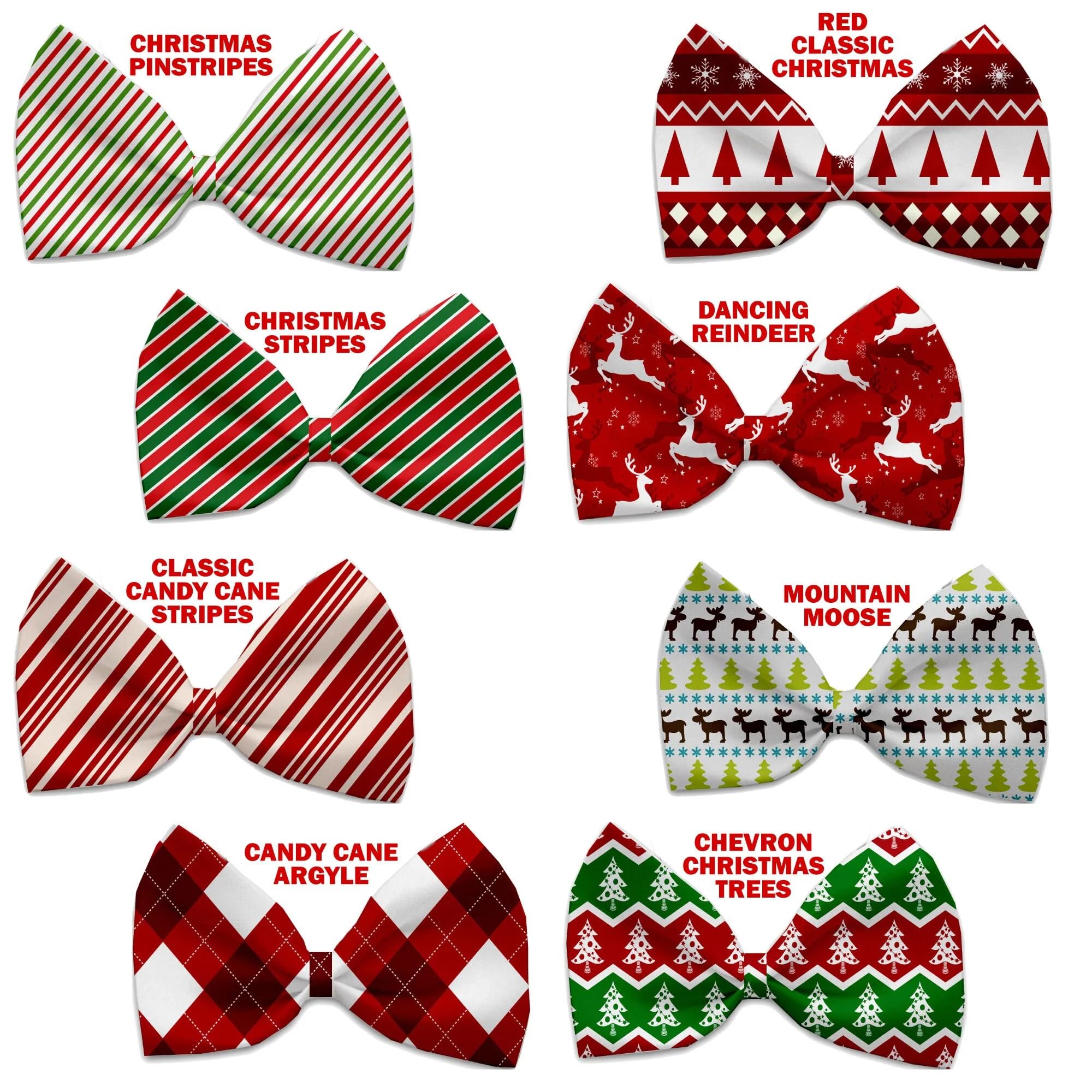 Christmas Pet, Dog & Cat Bow Ties, &quot;Candy Cane Lane Group&quot; *Available in 8 different print options!* Collar Strap ChevronChristmasTree