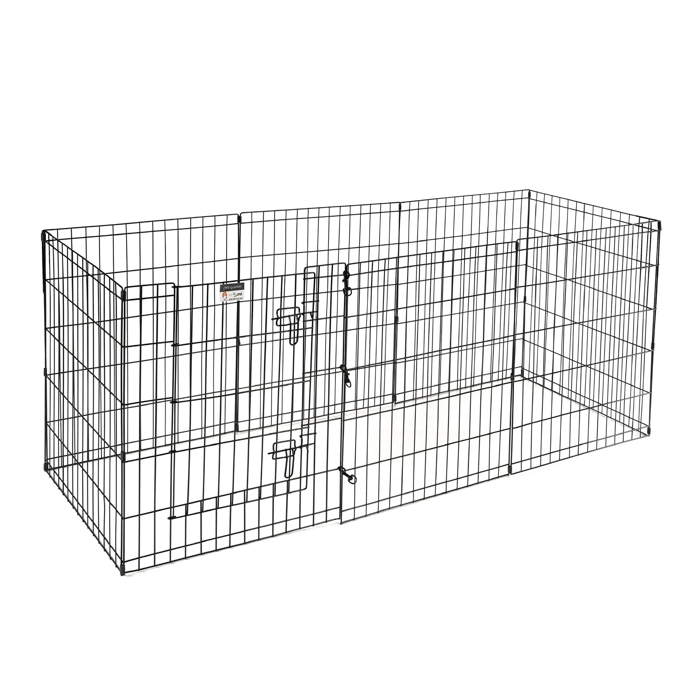 Dog Playpen - Foldable Metal Exercise Puppy Play Pen With 8 24X30In Panels - Indoor/Outdoor Pen With Door For Dogs, Cats Or Smal
