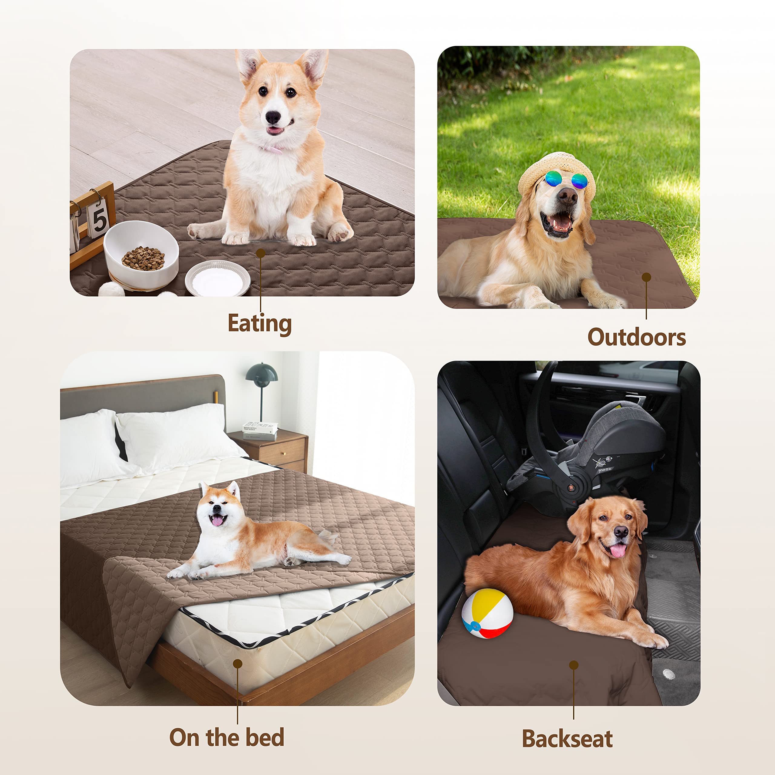 Gogobunny 100% Double-Faced Waterproof Dog Bed Cover Pet Blanket Sofa Couch Furniture Protector For Kids Children Dog Cat, Rever
