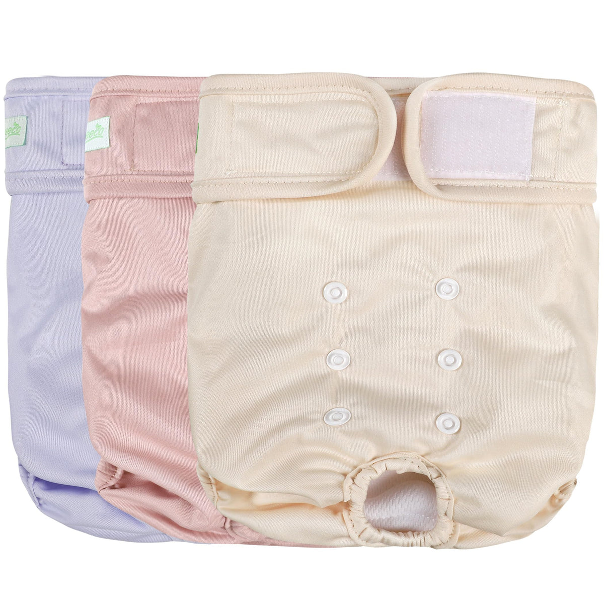 Wegreeco Washable Reusable Premium Dog Diapers,Pack Of 3,Small Dog Puppy & Doggy Diapers Female,Dog Period Panties Diapers Female In Heat Morandi-3 M