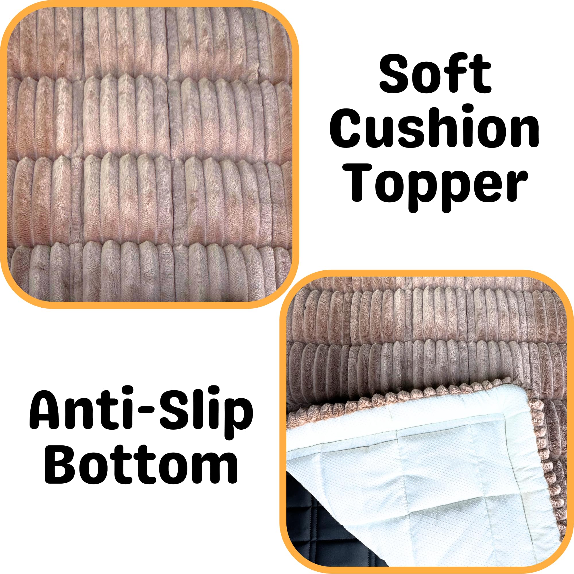 Apetsplanet Deluxe Dog Bed Brown, Pad Topper, Pet Bed Mat, Non-Slip Bottom, Couch Cover Blanket, Dog Travel Bed, Custom Fit Cush