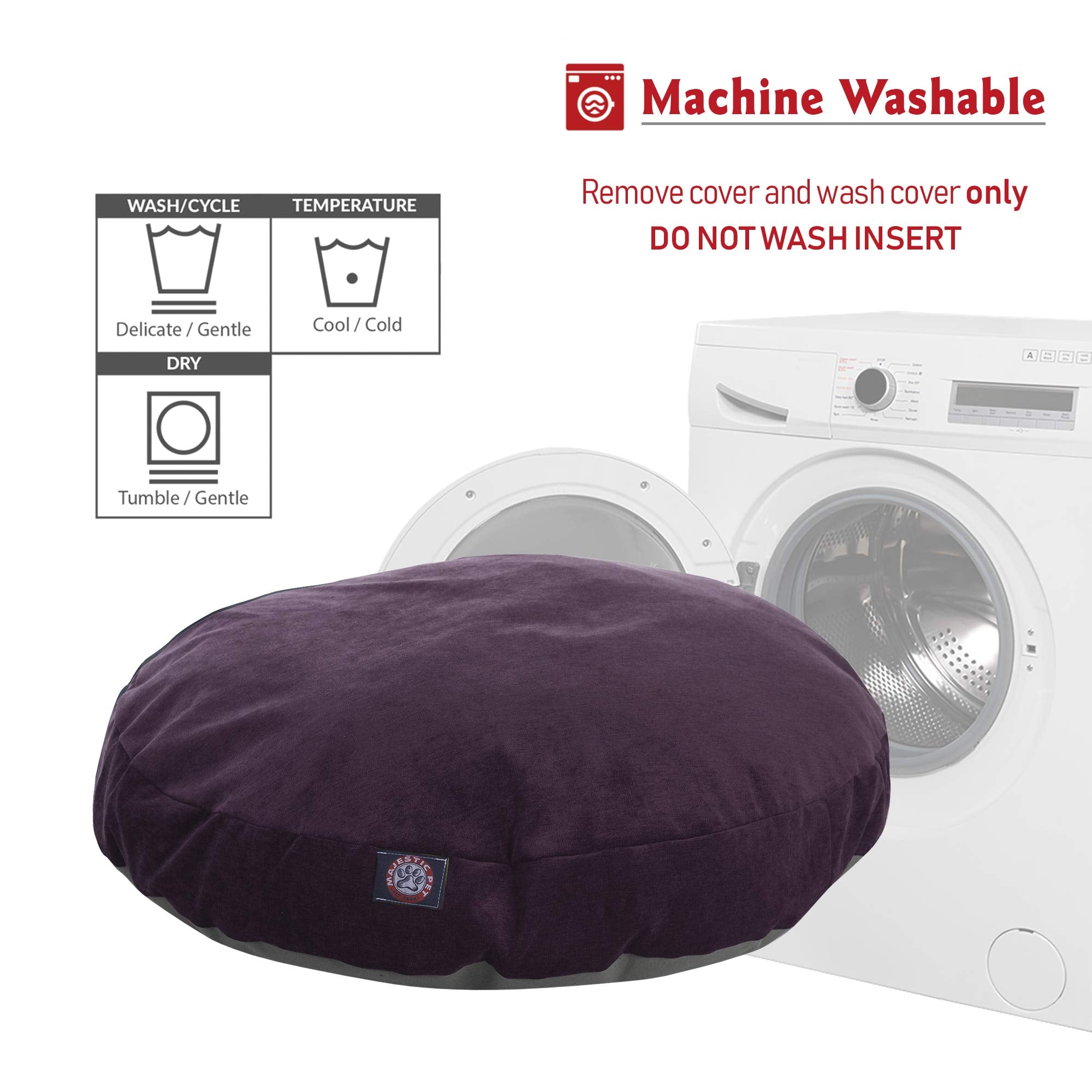 Aubergine Villa Collection Large Round Pet Dog Bed