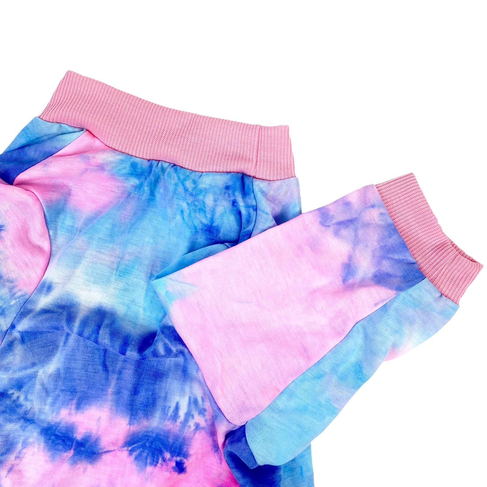 D.E.E Cotton Dog Shirts Large Tie Dye Dog Clothes Lightweight Girl Boy Big (Pink, L(19.6'' Back 23.6'' Chest))