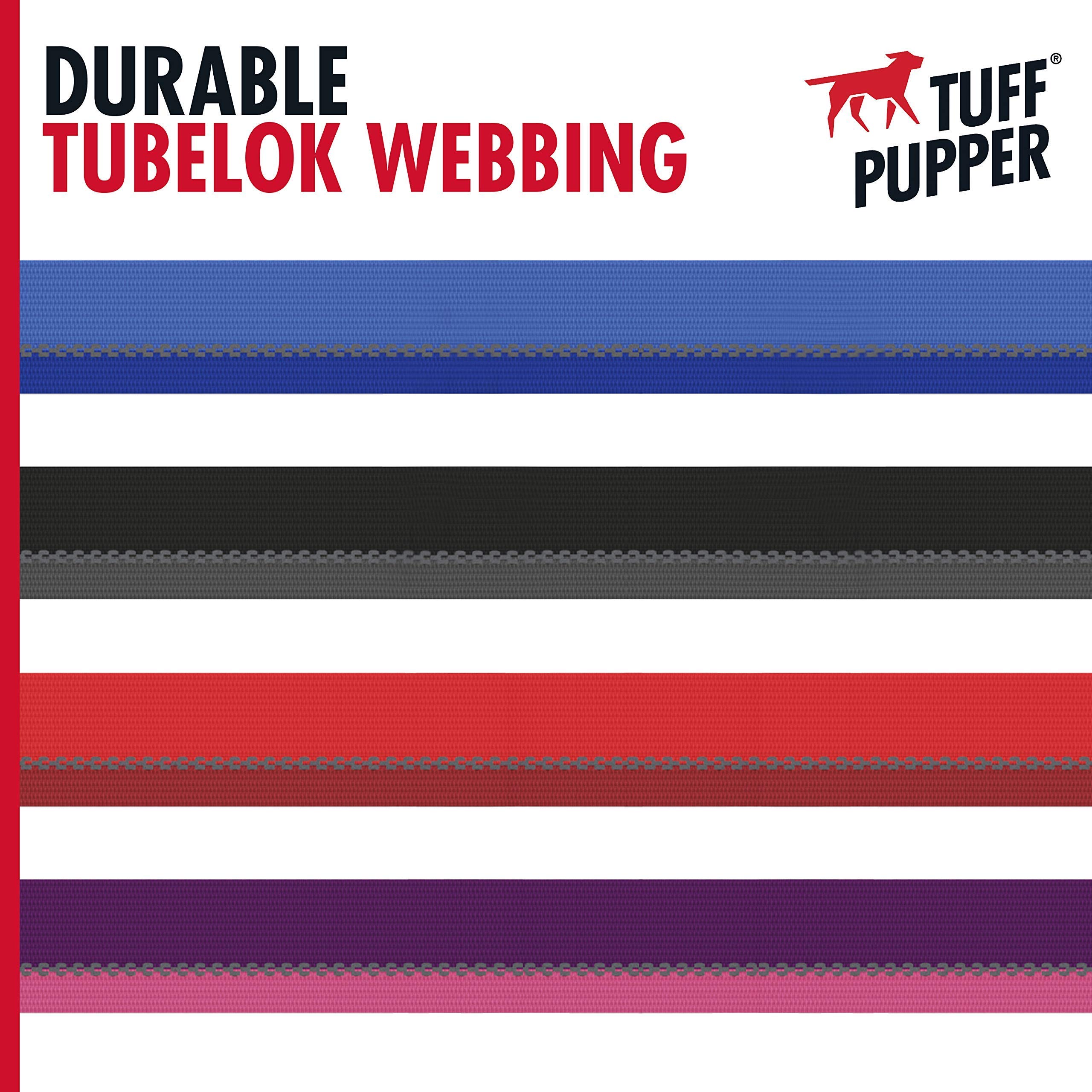 Tuff Pupper Heavy Duty Dog Collar | Reflective With Aluminum D-Ring Leash Clip | Separate Dog Id Tag Attachment | Easy Sizing Fo