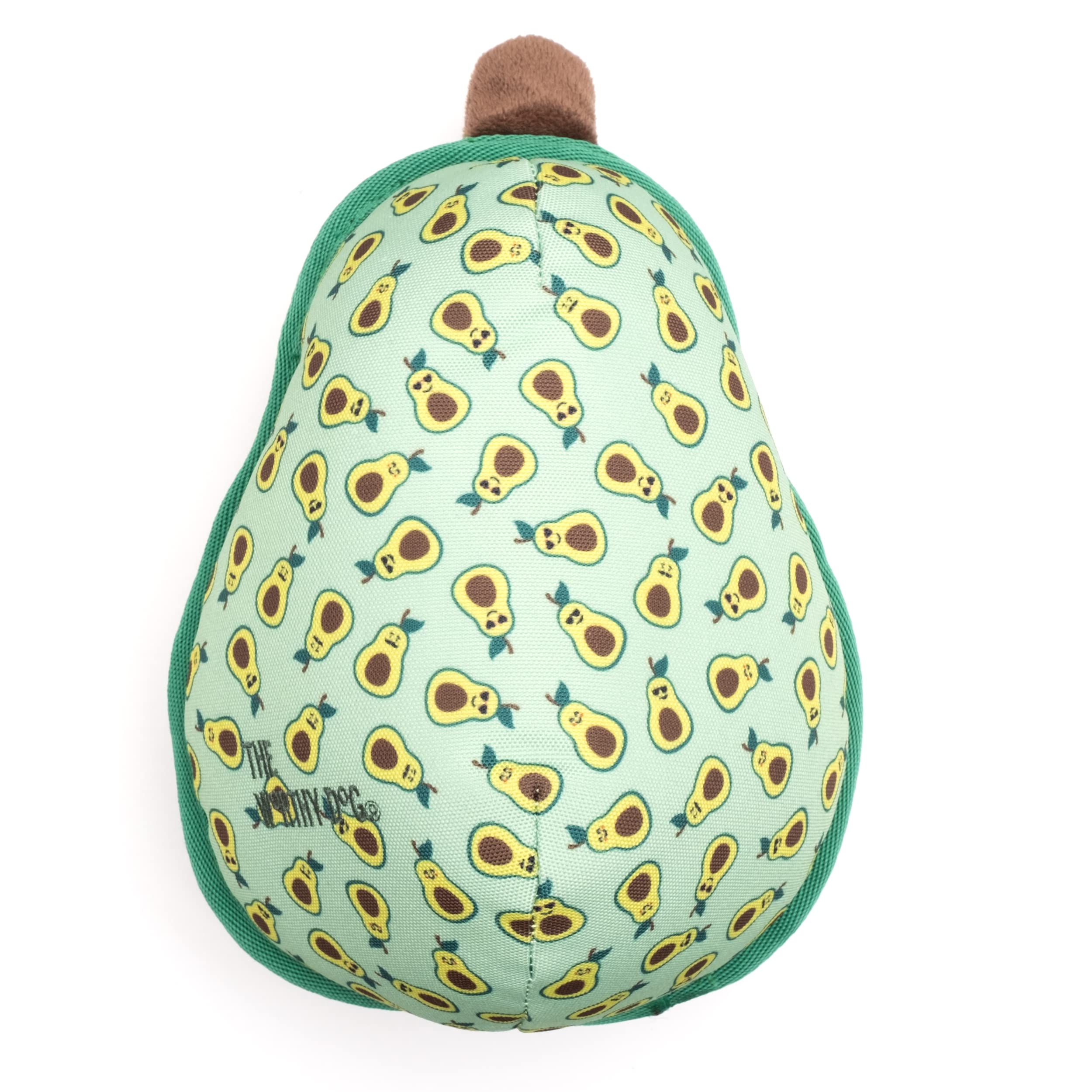 The Worthy Dog Tough Avocado Chew Toy Green, Fun Fetch Play With Squeaker For Dogs Durable Material For Aggressive Chewers-Small