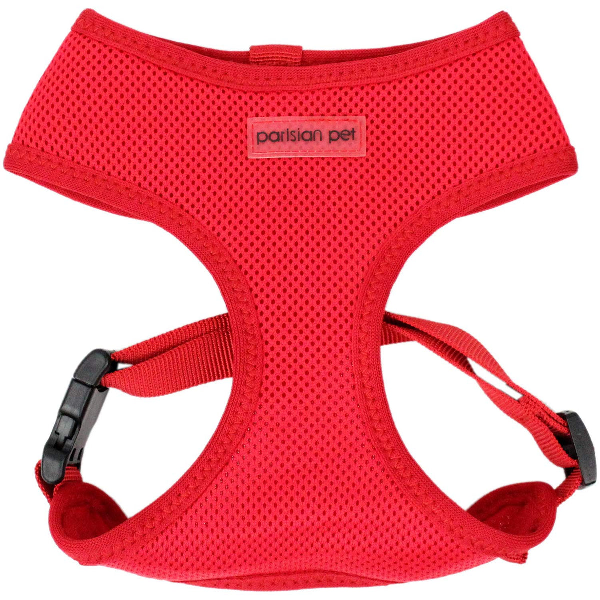 Parisian Pet Dog Harness - Adjustable Red Dog Vest Harness - 100% Mesh Fabric No Pull Puppy Harness - Cooling Dog Harness For Large Dogs - Idle For Walking, Running, And Hiking - Xl