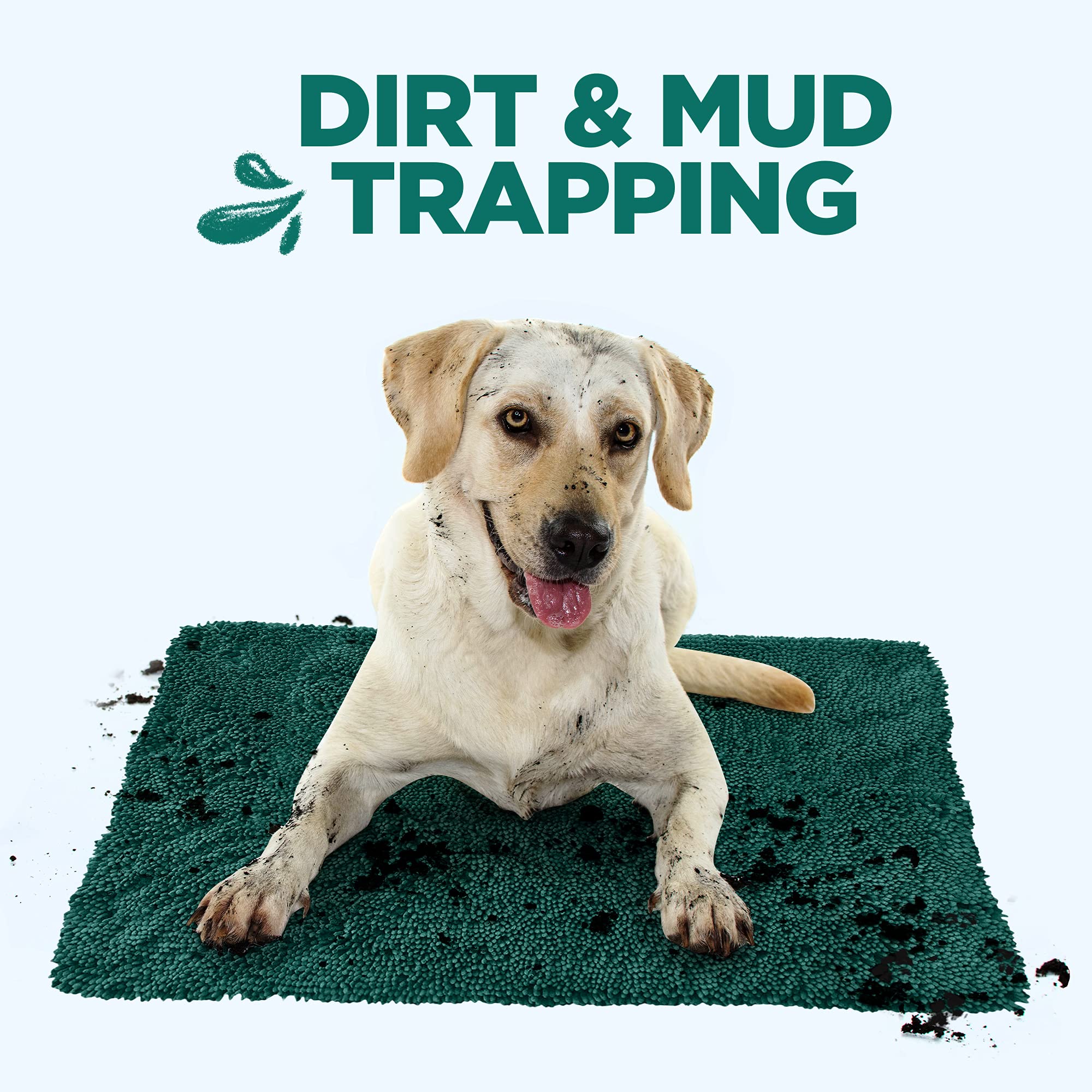 Soggy Doggy Doormat Plain Solid Color Design | Evergreen | Extra-Large 36    X 60    | Ultra Absorbent Microfiber Chenille Wet D