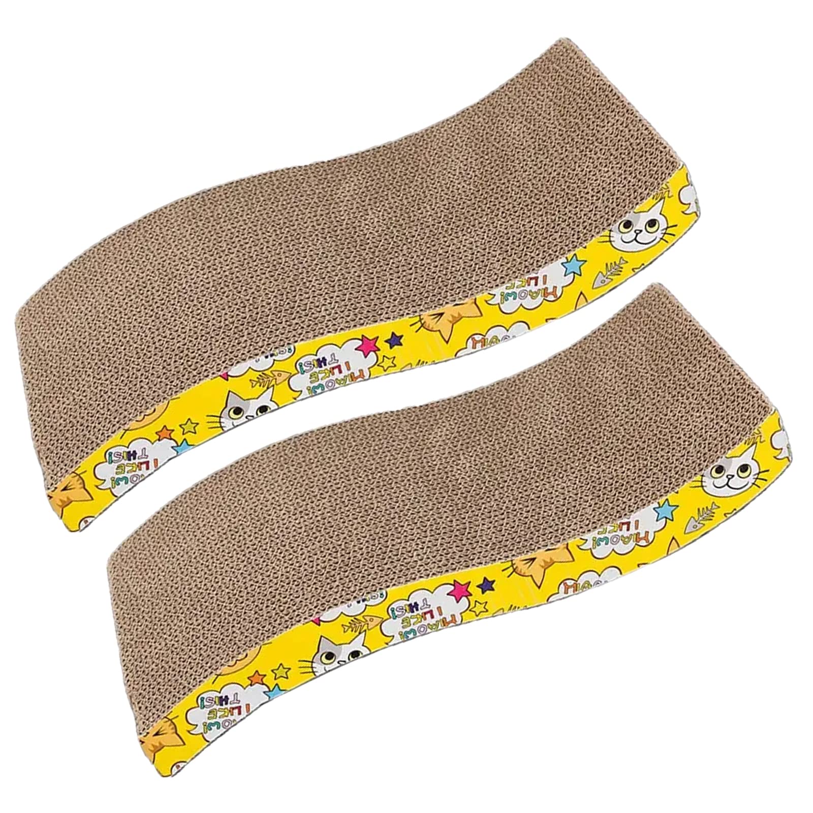 Emily Pets Cat Scratching Pad With Catnip, Corrugated Cat Scratcher Cardboard For Indoor Cats, Wave Shaped Reversible Board Kitt