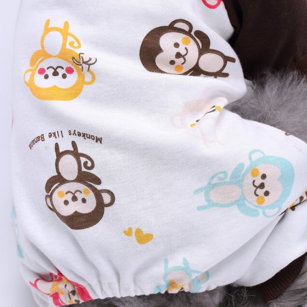 S-Lifeeling Dog Pajamas Costumes - Turtleneck Love Pattern Comfortable Puppy Jumpsuit Shirt - 100% Cotton Coat For Indoor Outdoo