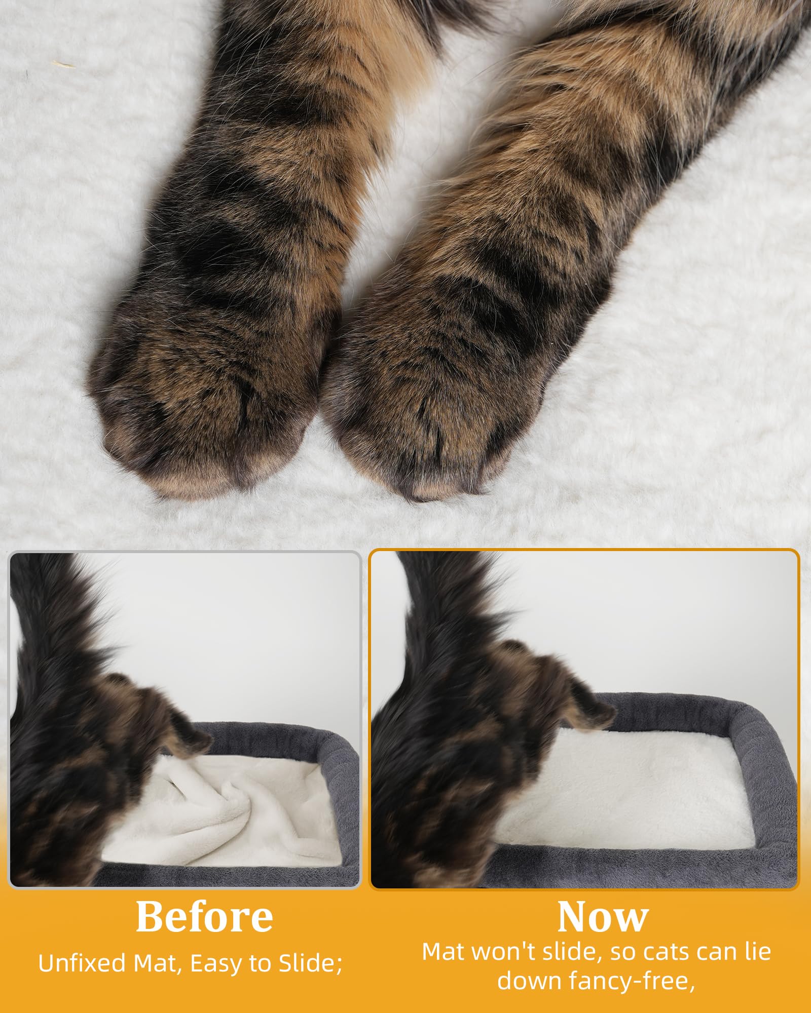 Aechonow Cat Tree Tower 14'' with Big Perch Bed, Sisal Scratcher, Condo Cave for Large Cats, Dark Gray, Model CTT00150A109