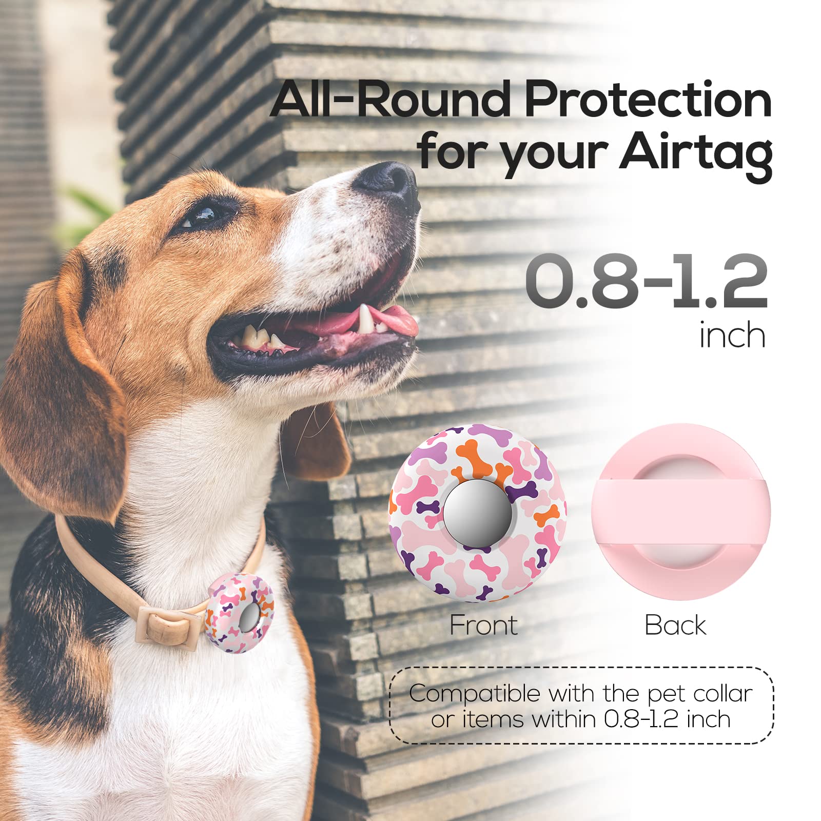Dog Collar Holder For Airtag, 2 Pack Silicone Pet Collar Case For Apple Airtags, Anti-Lost Airtag Dog Collar Holder Gps Tracker