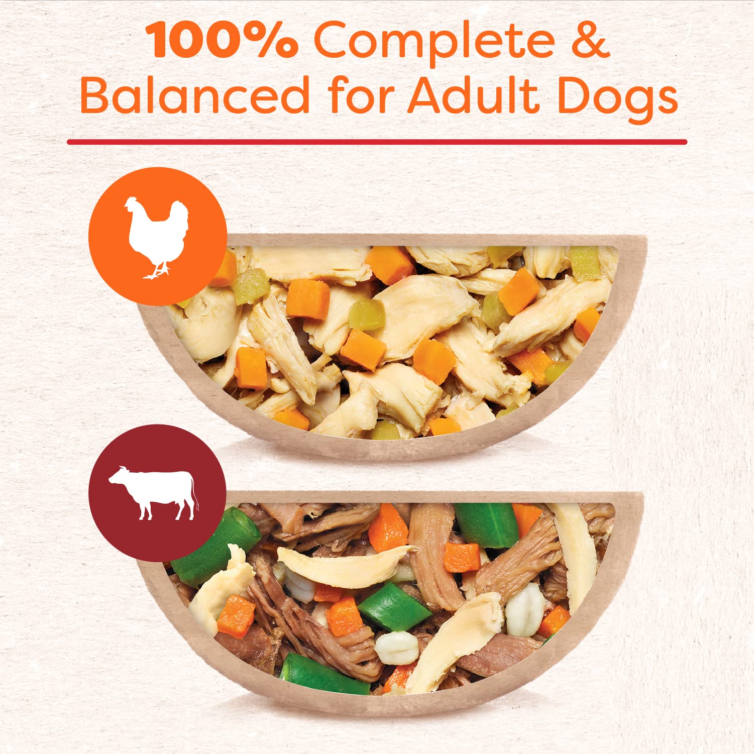 CESAR WHOLESOME BOWLS Adult Soft Wet Dog Food Variety Pack, Beef, Chicken, Carrots, Barley & Green Beans Recipe and Chicken, App