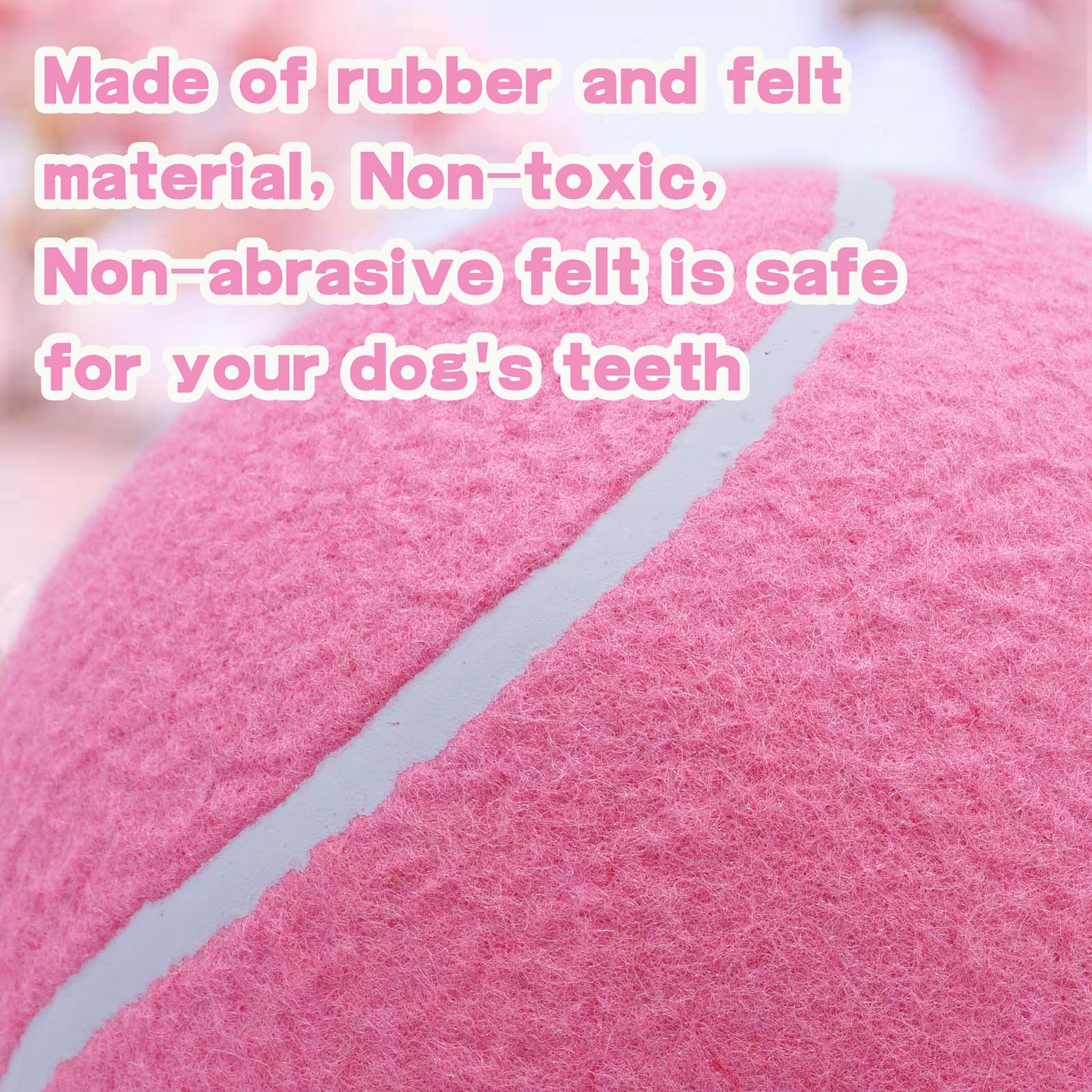 Large Dog Tennis Ball,9.5'' Giant Doy Sport Ball Toy,Pet Birthday Present Interactive Dog Toys for Small Medium Large Dog (Pink)
