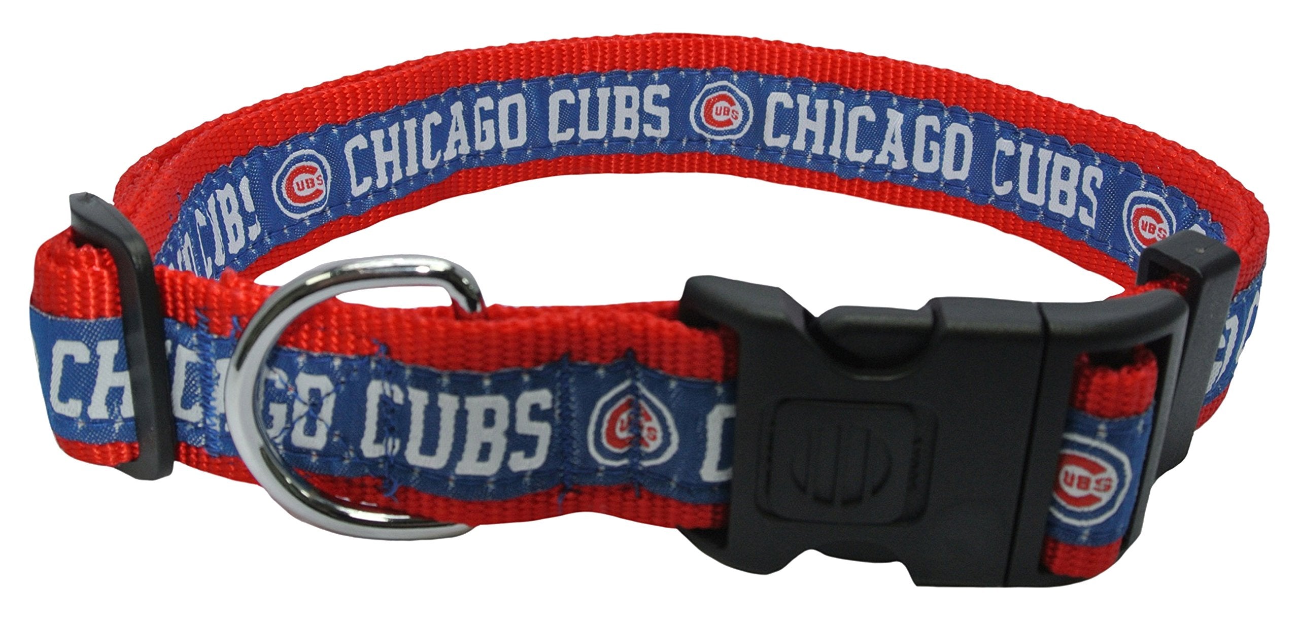 Mlb Chicago Cubs Licensed Pet Collar- Heavy-Duty, Strong, And Durable Dog Collar. Available In 29 Baseball Teams And 4 Sizes
