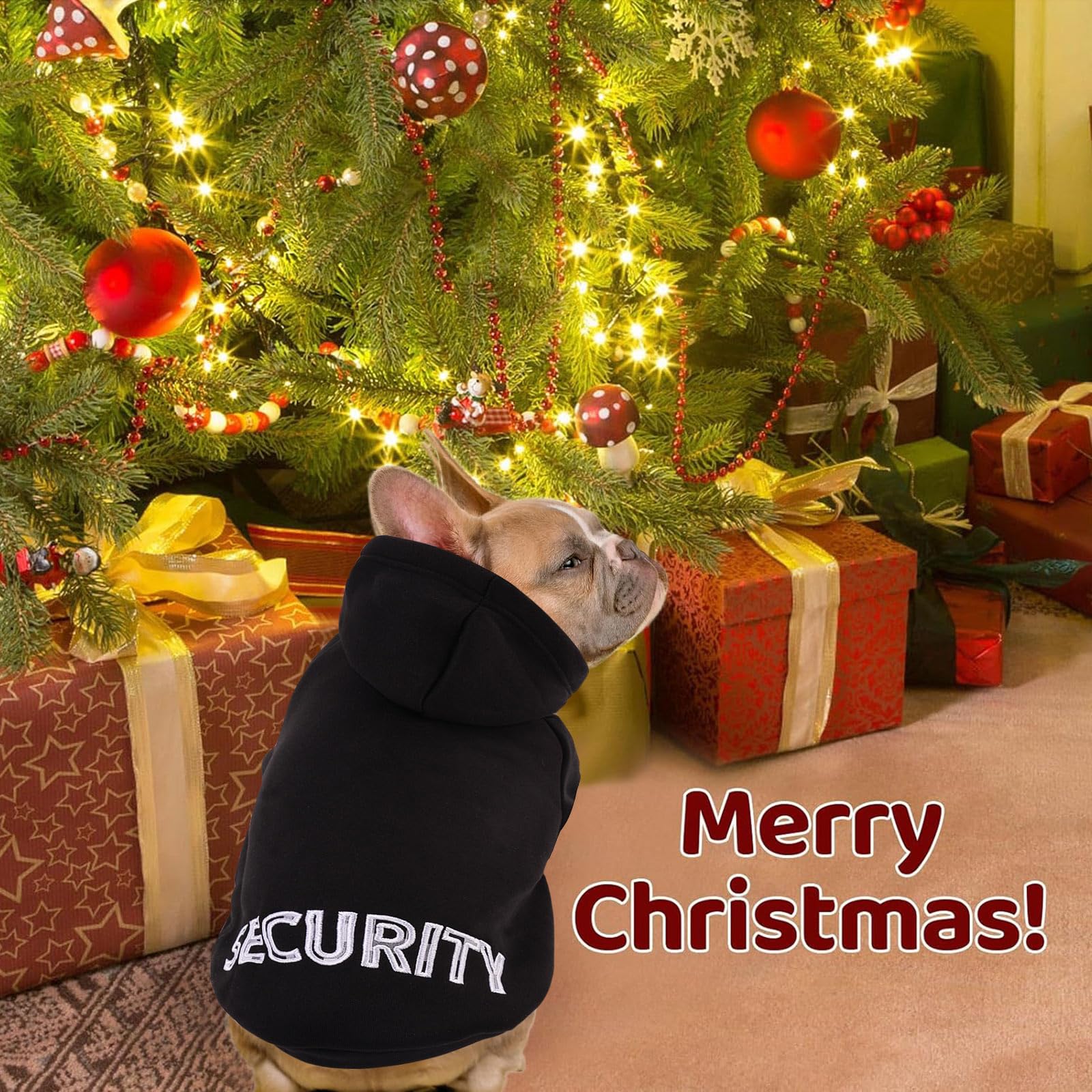 Sawmong Dog Hoodie,Flannel Pet Hooded Sweater With Hat Puppy Pullover Sweater Shirt,Dog (Security Black,3Xl)