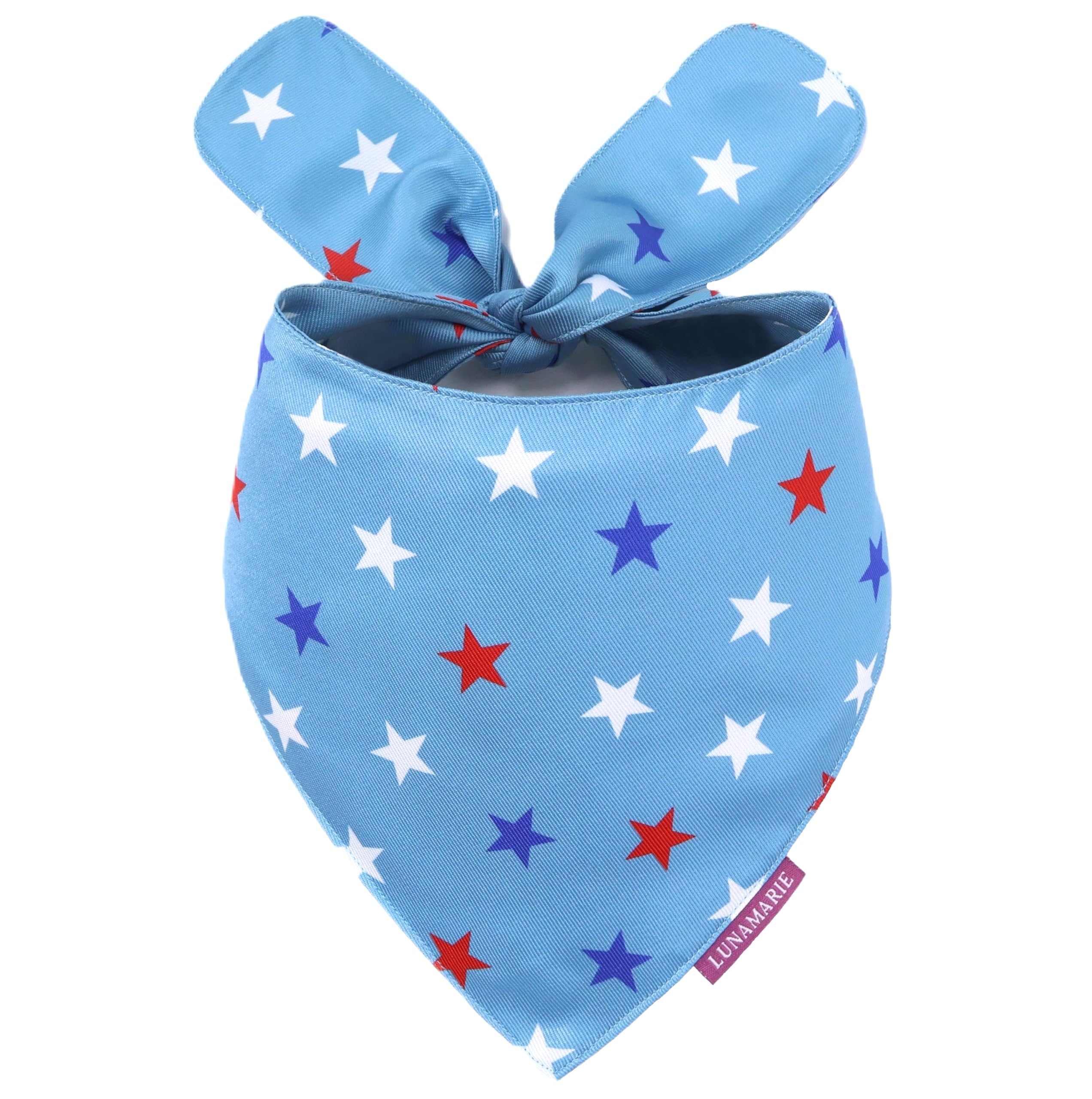 LunaMarie - Luxury Pet Birthday Bandanas -Premium & Silky Poly Fabric | 100% Handmade | Custom Shape Dual Layered (Liberty, Smal