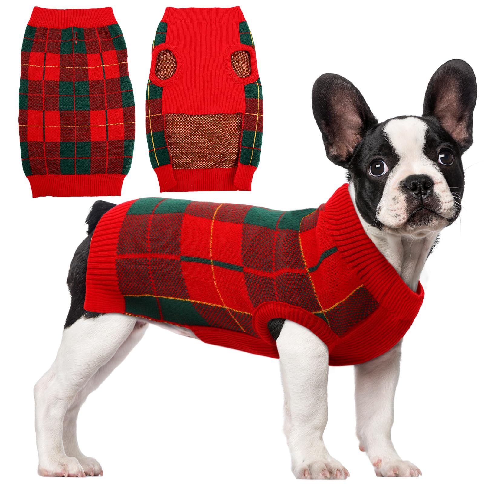 Qbleev Medium Dog Sweaters For Girls, Dog Christmas Sweater Vest Pullover Puppy Sweaters Warm Winter Pet Sweaters Soft Thick Fal