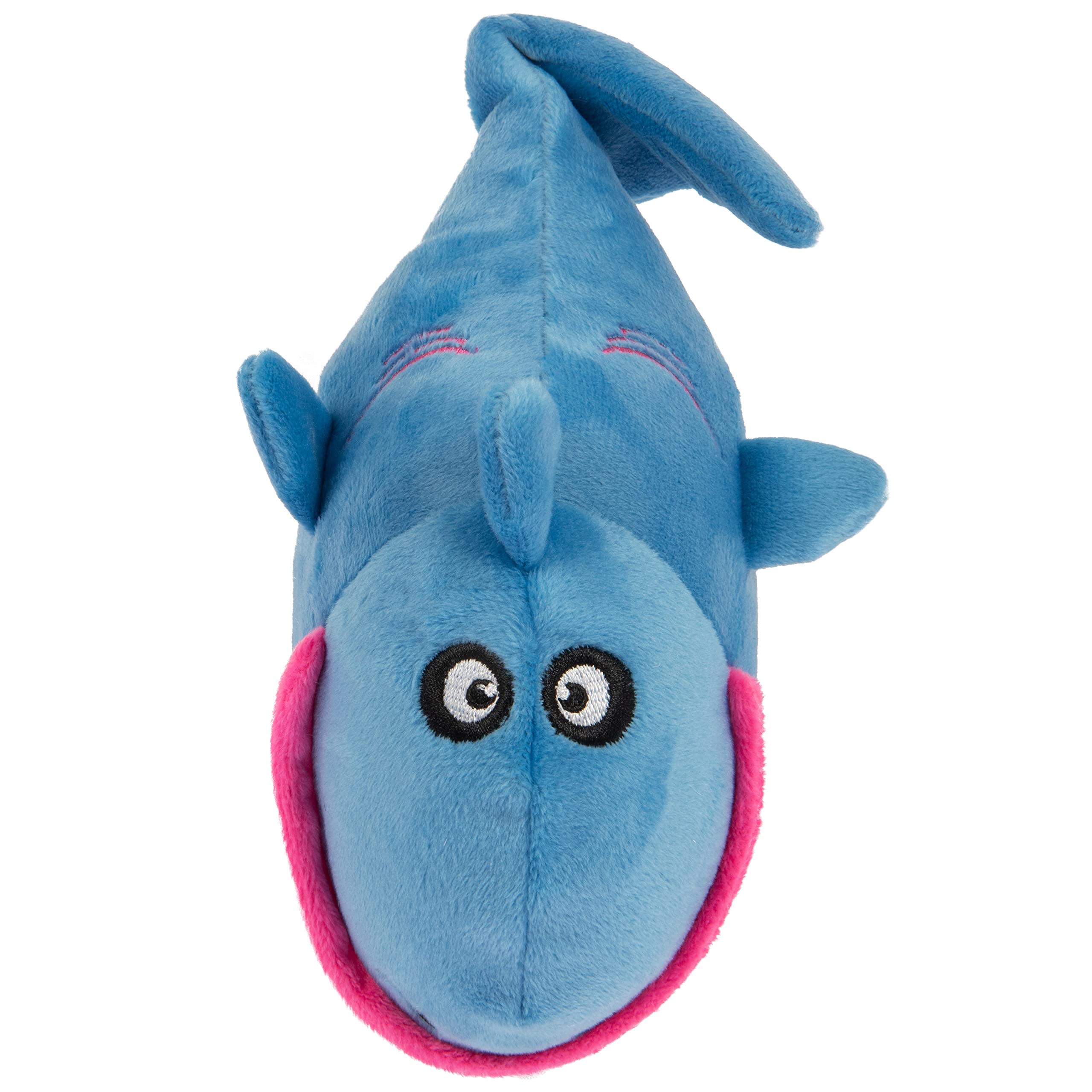 Godog Action Plush Shark Animated Squeaky Dog Toy, Chew Guard Technology - Blue, One Size