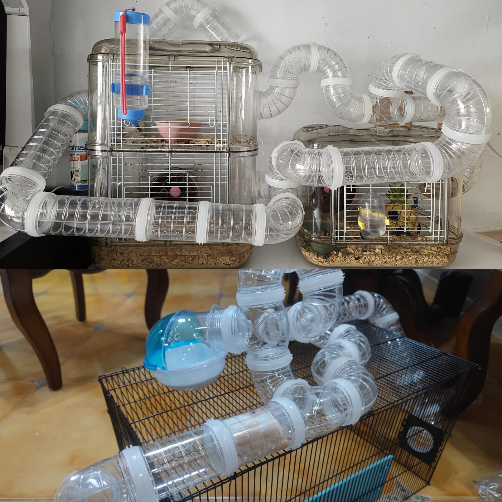 Tfwadmx Hamster Tube Toy Diy Assorted Small Guinea Pig Cage Toys Pipe Tunnel Pipes Excercise For Rat Mouse Dwarf Hamster And Other Small Animals-White