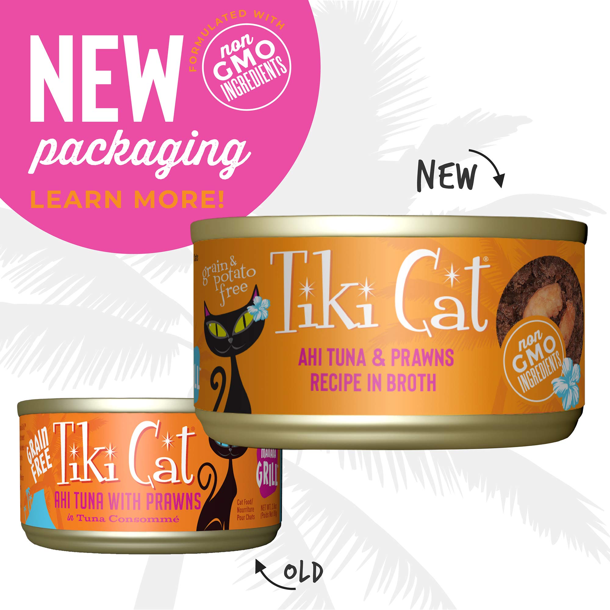 Tiki Cat Grill Wet Cat Food, Ahi Tuna & Prawns, 2.8 oz. Cans (12 Count)