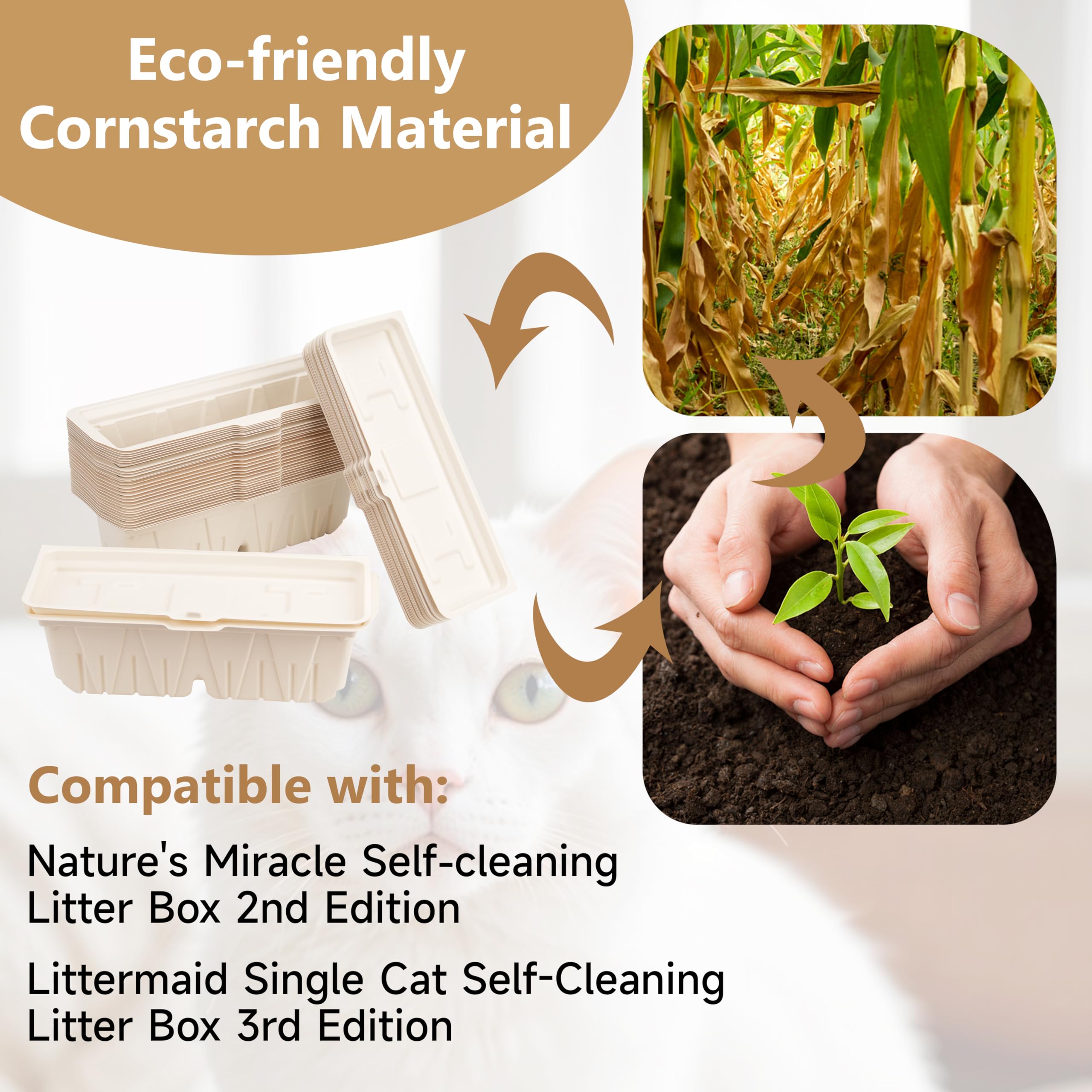 Luvcosy 30 Pcs Disposable Waste Receptacles With Charcoal Bags Compatible With Nature'S Miracle Litter Box 2Nd And Littermaid Li