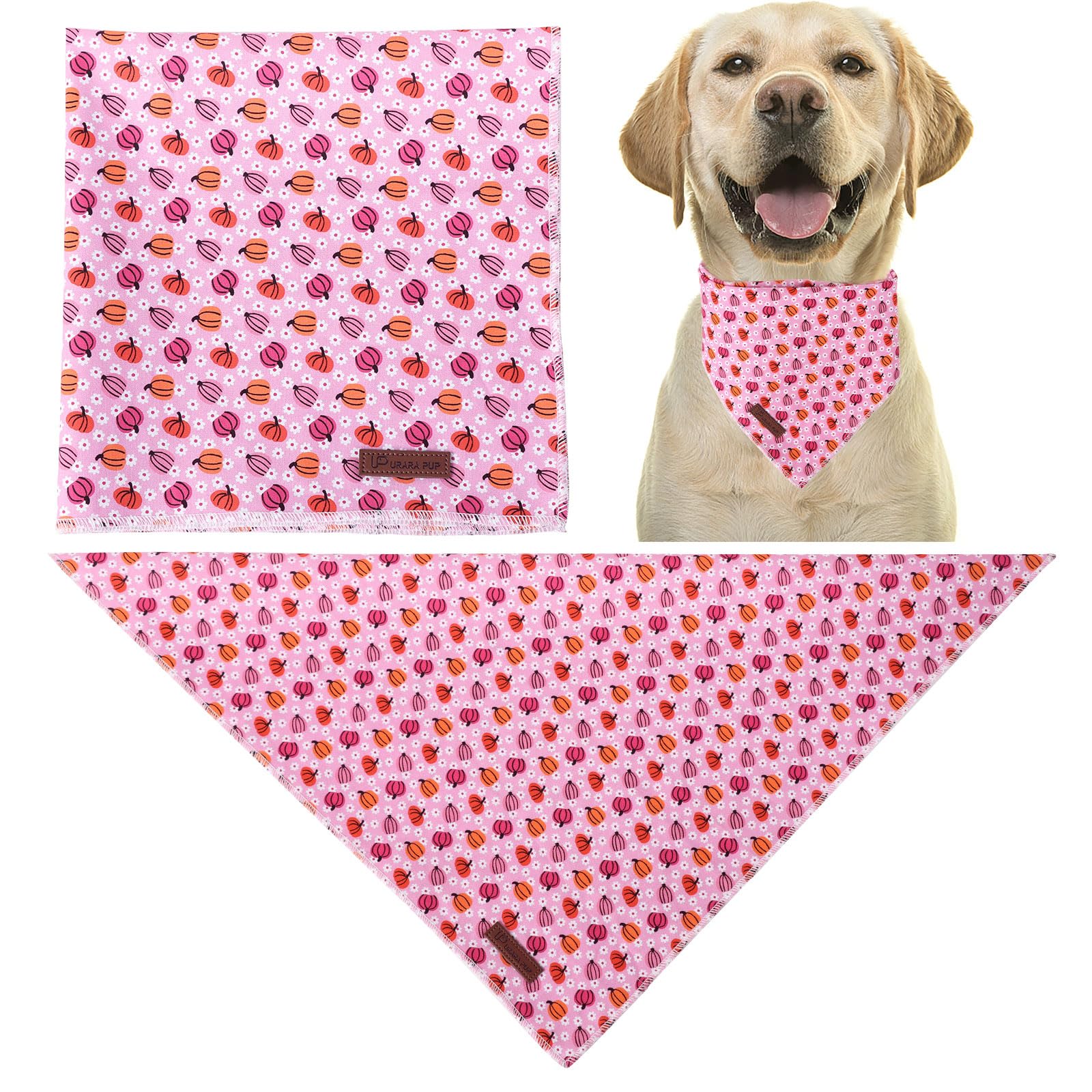 Halloween Pumpkin Dog Bandana, Halloween Triangle Bid Scarf With Pumpkin Pattern, Cotton Pet Kerchief For Girl Boy Dogs Or Cats,