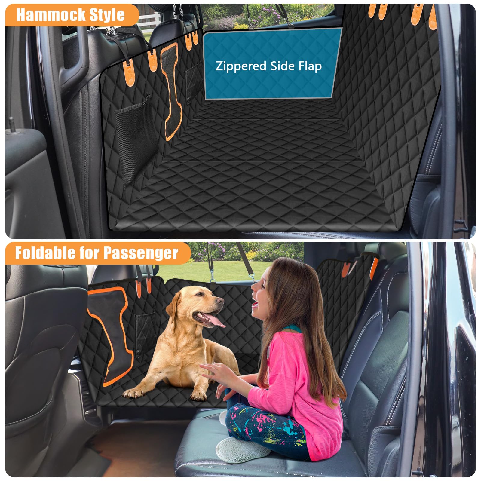 Serpro Truck Back Seat Extender For Dogs - Large Size, Hard Bottom Dog Seat Cover, Pet Hammock, Waterproof Bed Mattress, Backsea