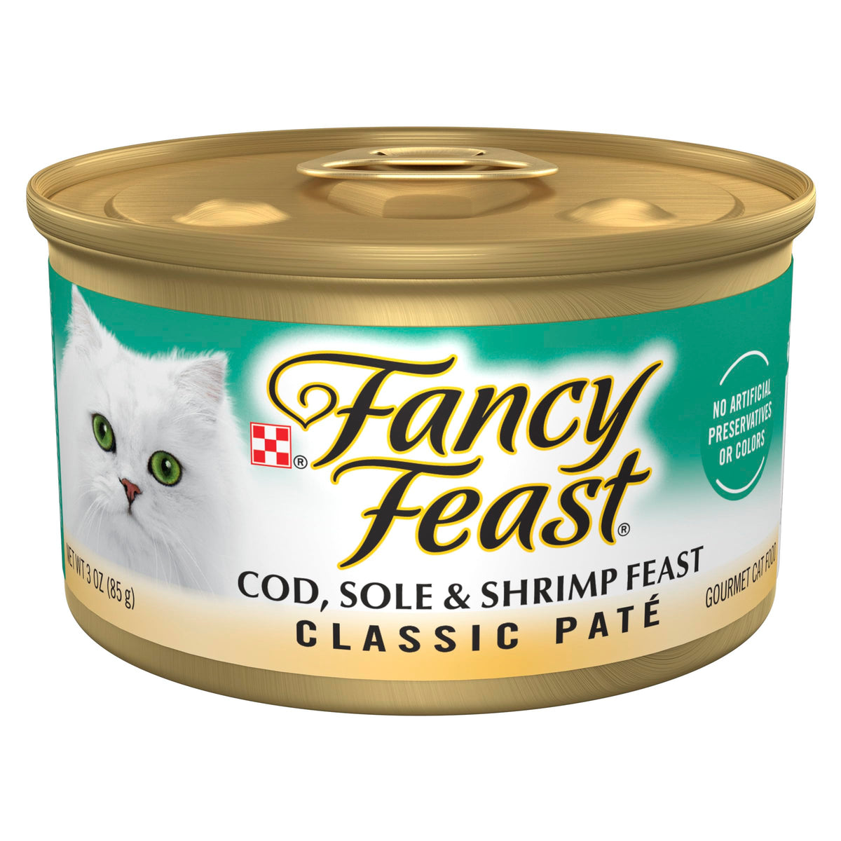 Purina Fancy Feast Cod, Sole And Shrimp Feast Classic Grain Free Wet Cat Food Pate - (24) 3 Oz. Cans