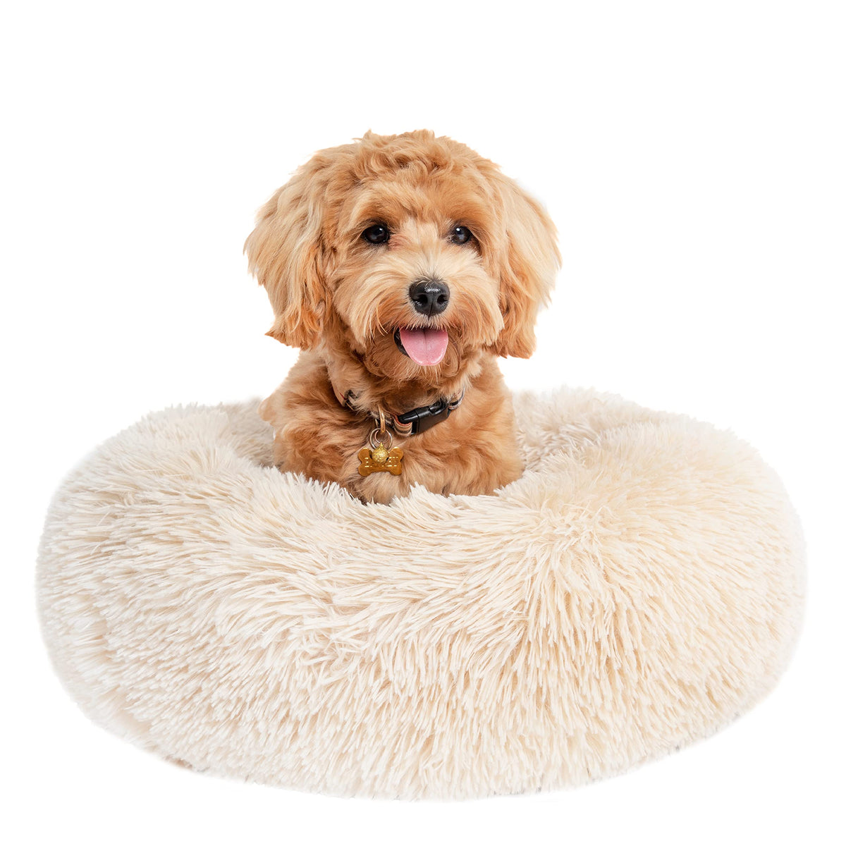 Small Dog Bed Calming Dogs Bed For Small Medium Large Dogs Anti-Anxiety Puppy Bed Machine Washable Warming Cozy Soft Pet Round B