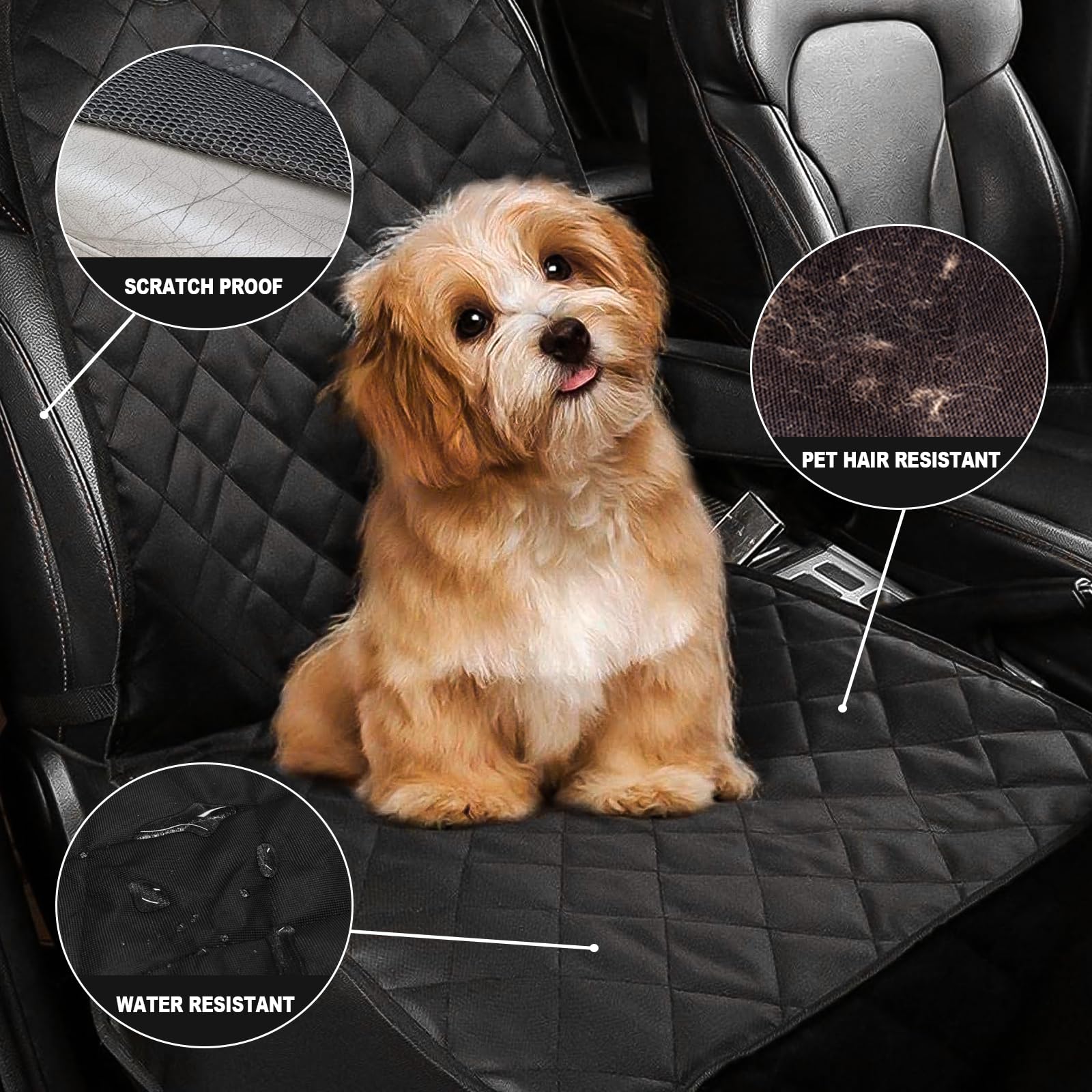 AsFrost Dog Seat Cover Cars Trucks SUVs, Thick 600D Waterproof Pet Car Seat Cover Dog, Heavy Duty & Wear-Resistant Durable Nonsl