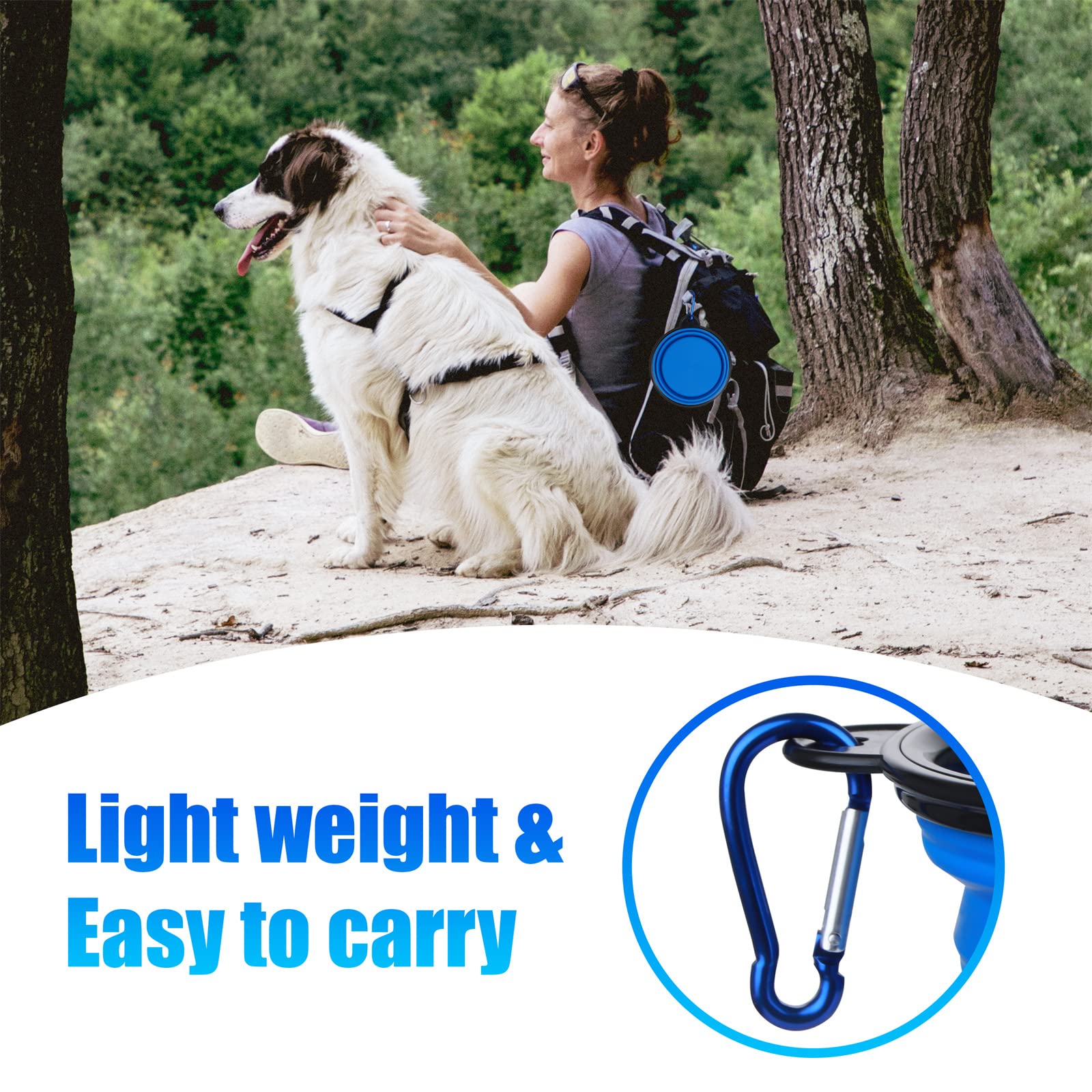 Dog Bowl Pet Collapsible Bowls, 2 Pack Collapsible Dog Water Bowls for Cats Dogs, Portable Pet Feeding Watering Dish for Walking