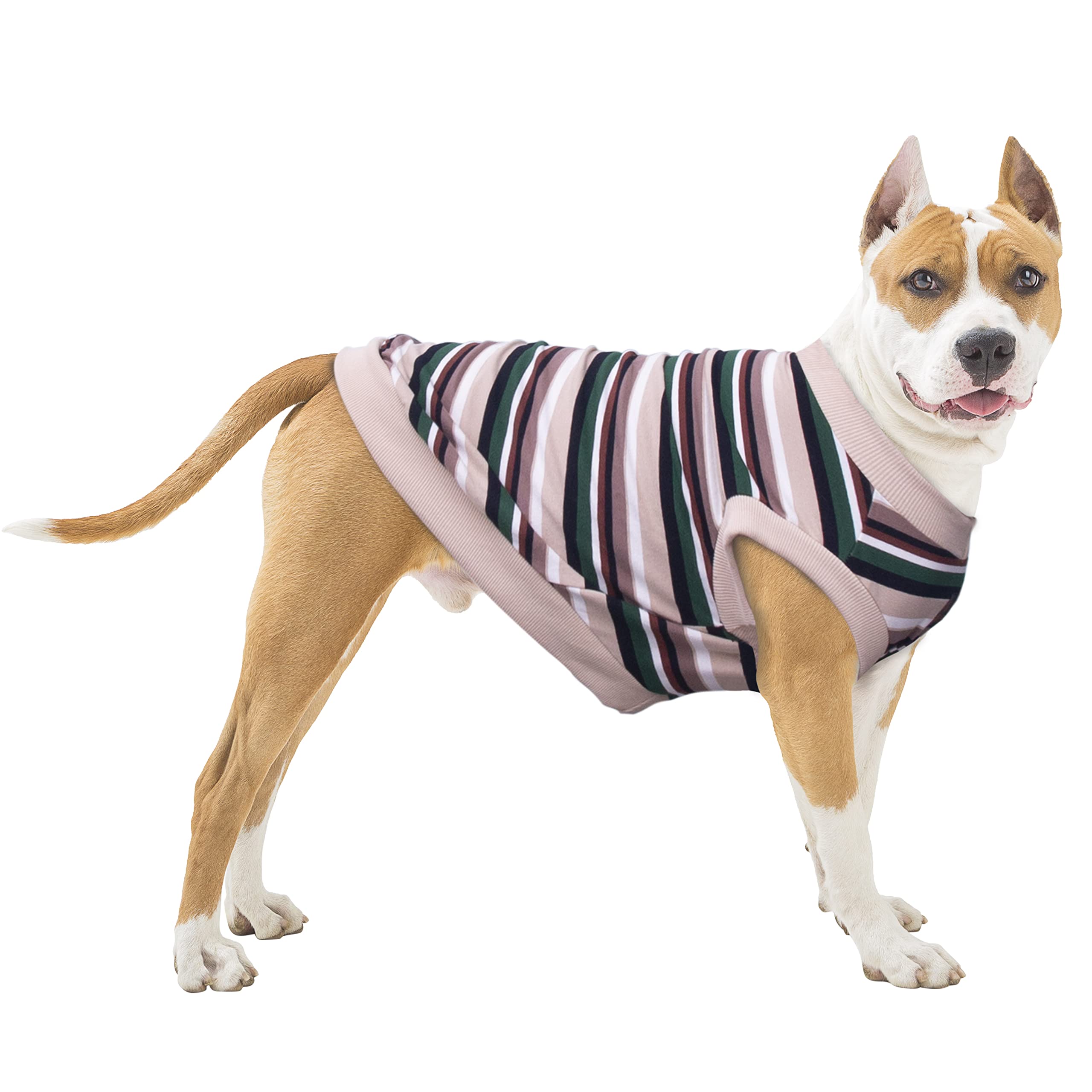 Arunners Extra Large Dog T Shirts Clothes Sleeveless Tank Top Vest For Labrador Rottweiler Great Dane, Khaki 4X-Large