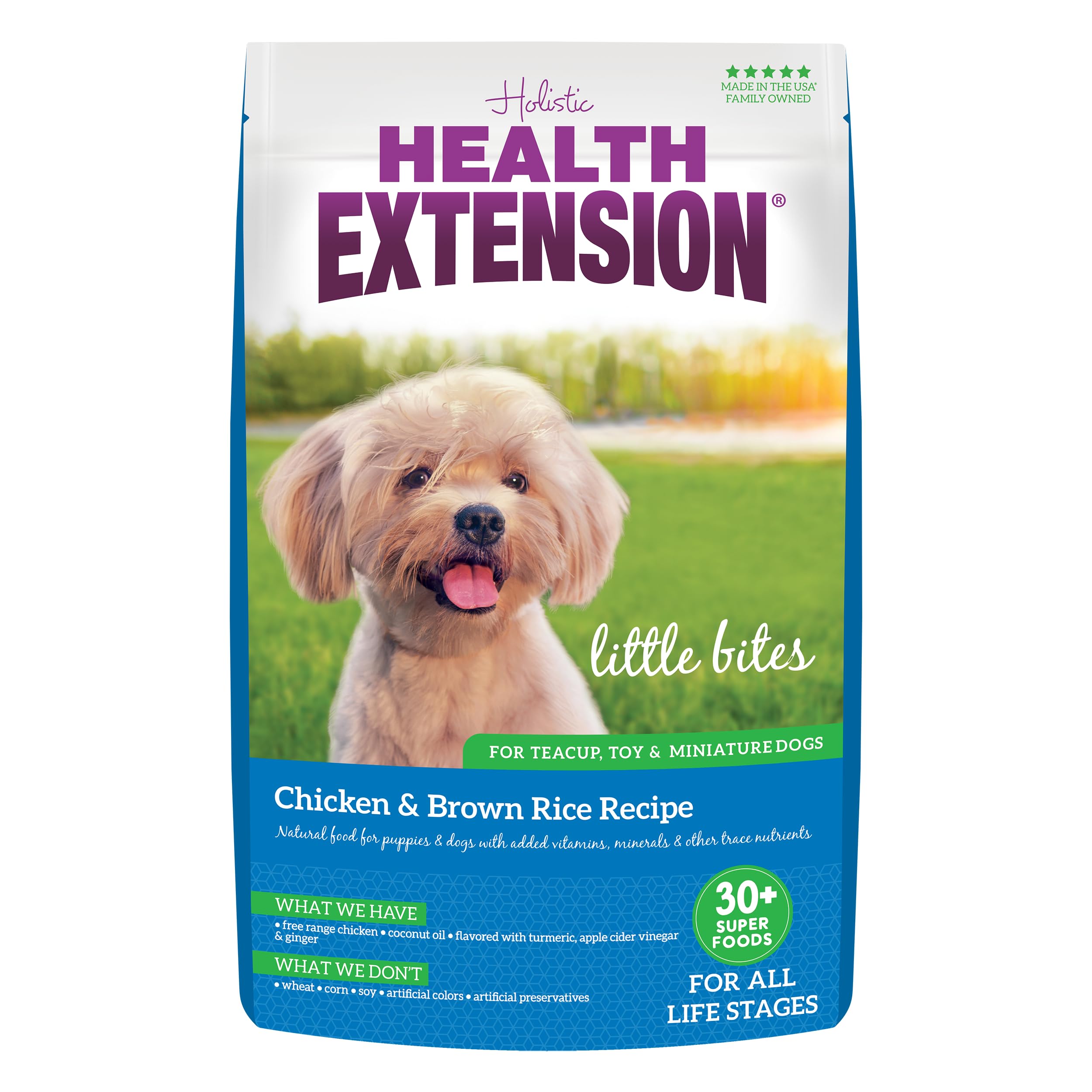 Health Extension Little Bites Dry Dog Food, Natural Food with Added Vitamins & Minerals, Suitable for Teacup, Toy & Small Dogs, 