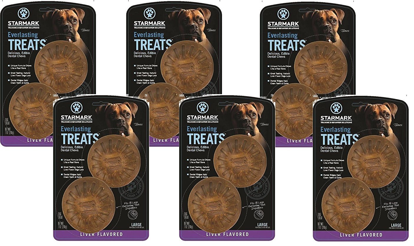 (6 Pack) Star Mark Everlasting Bacon Dog Dental Chews, Large