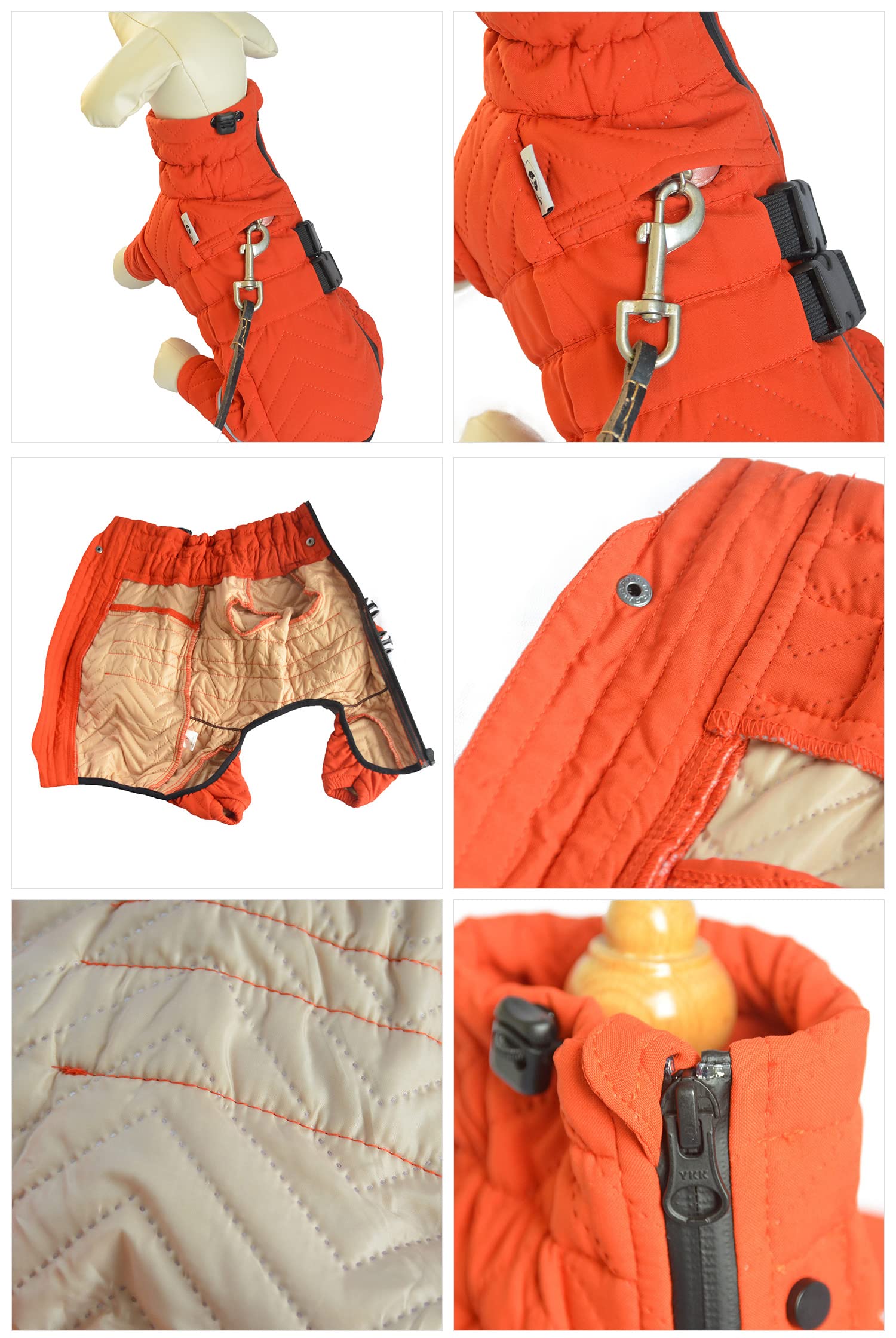 Warm Dog Coat Double Layers Dog Vest, 4 Legs Covered Windproof Waterproof Reflective Warm Dog Vest Outdoor Skating Dog Costume F