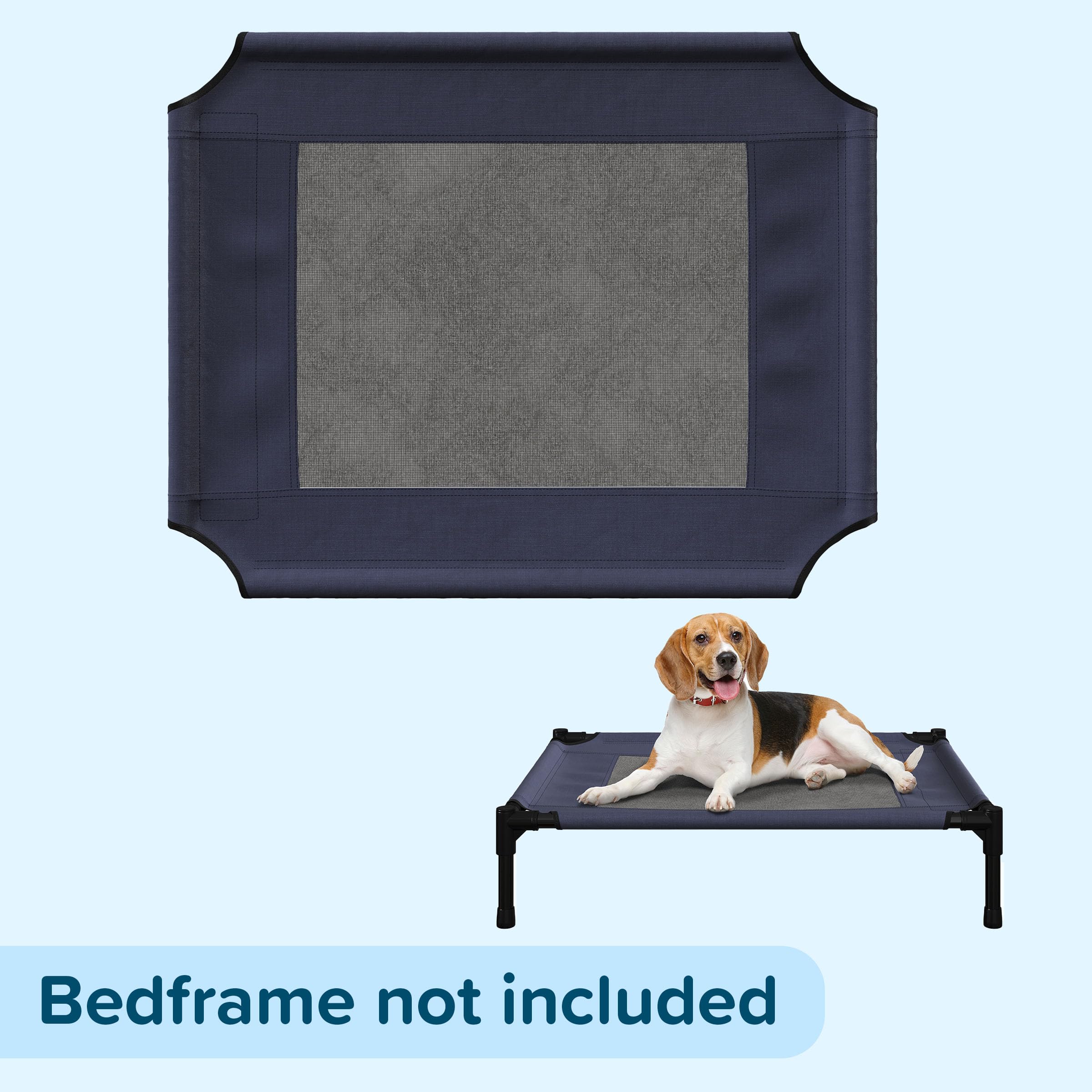 PETMAKER Elevated Dog Bed Cover, 30x24-Inch, Blue, Mesh Panel, Indoor/Outdoor Use, Replacement for Dog Cot, Model 80-PET6084COV