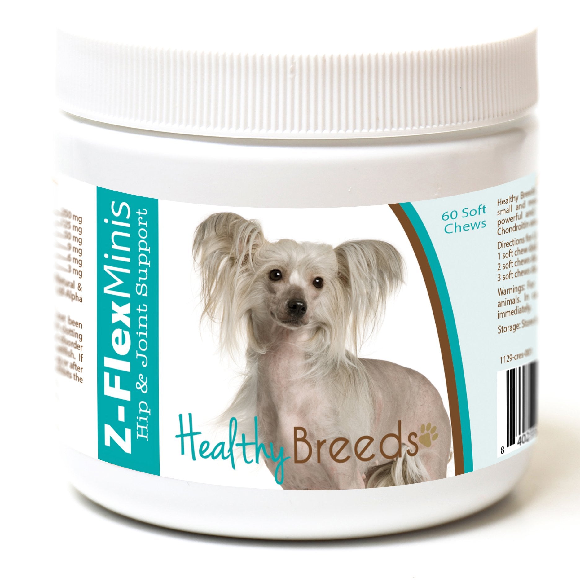Healthy Breeds Chinese Crested Z-Flex Minis Hip and Joint Support Soft Chews 60 Count