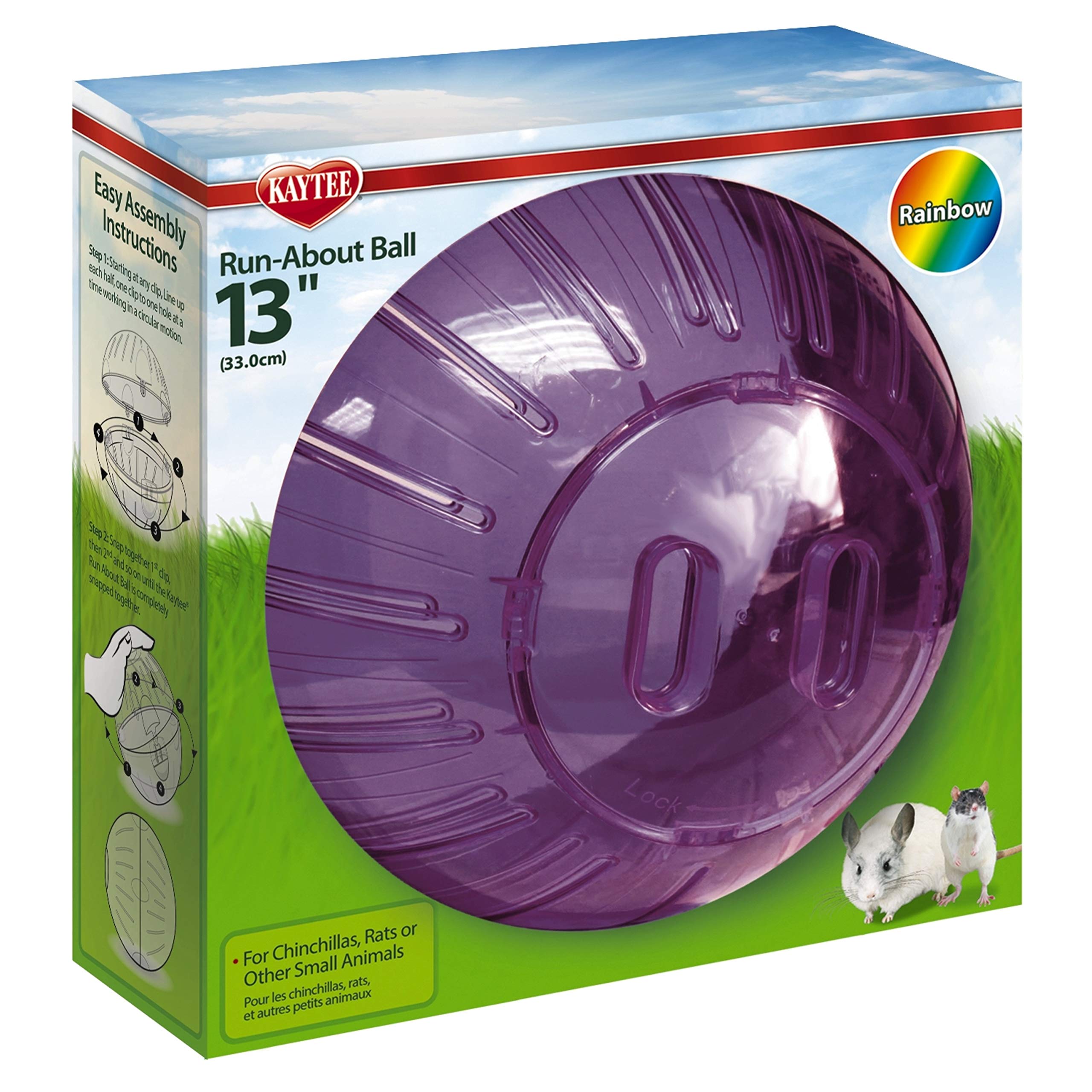 Kaytee 13 Assorted Color Run-About Exercise Ball For Pet Rats & Chinchillas
