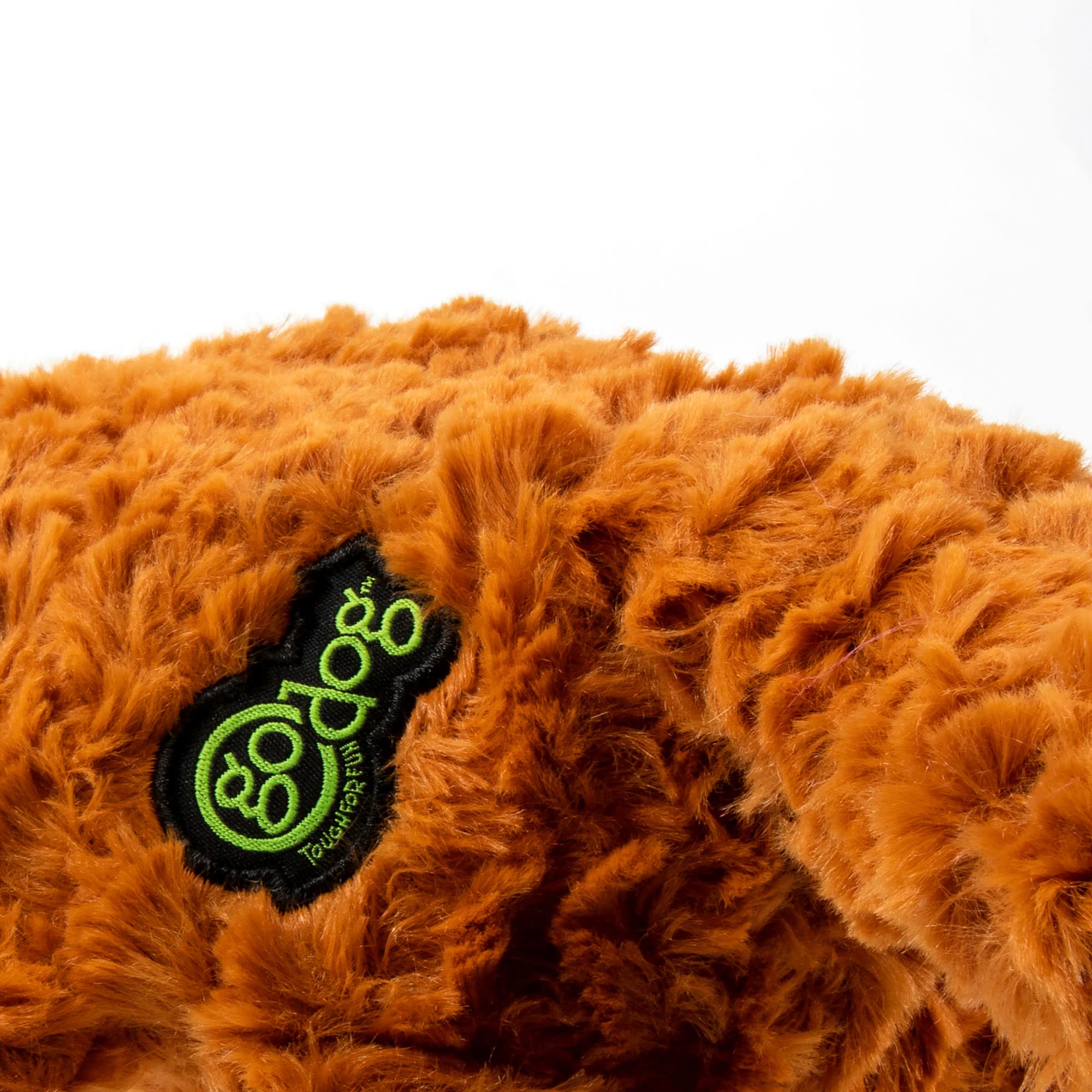 Godog Playclean Bush Squeaky Plush Dog Toy With Odor-Eliminating Essential Oils, Chew Guard Technology - Brown, Small