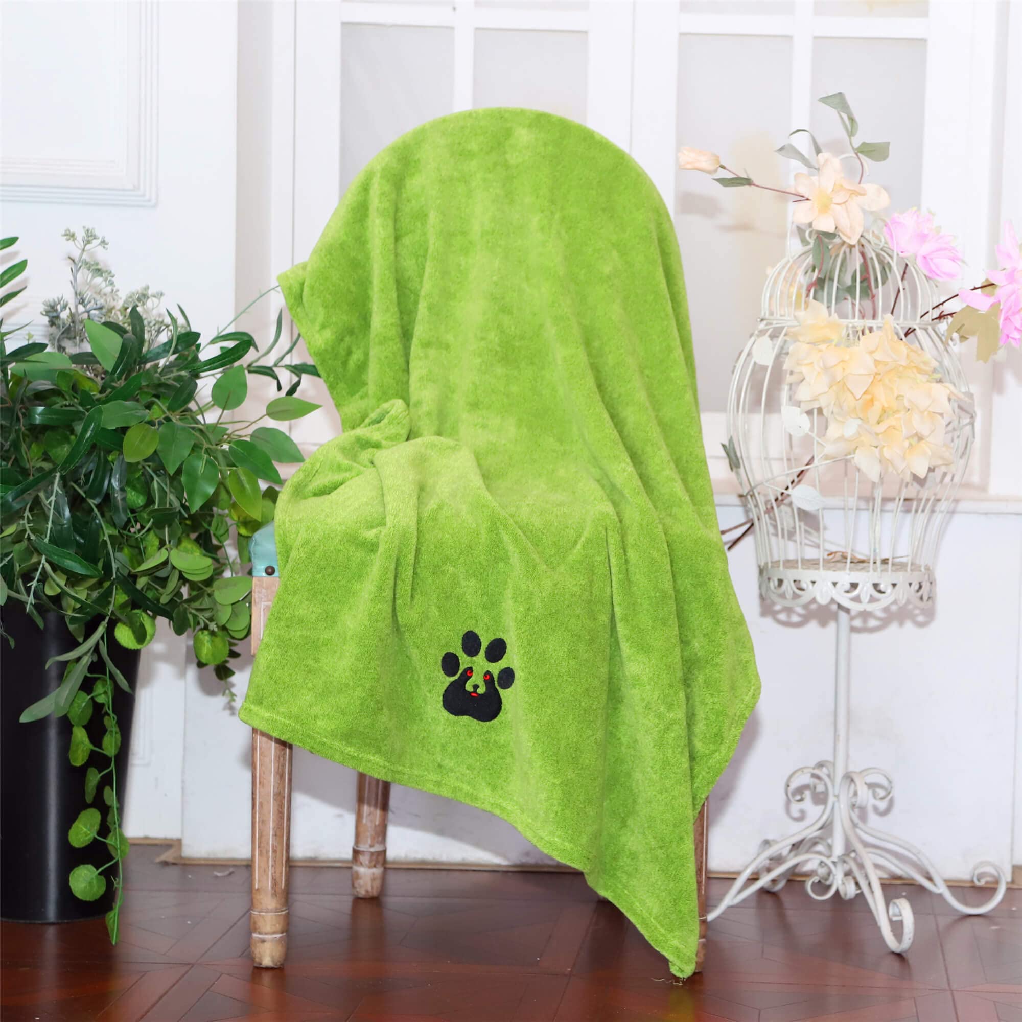 Dogvingpk Extra Large Dog Towels For Drying Dogs Super Absorbent Soft Microfiber Pet Bath Grooming Towel For Dogs And Cats & Other Pets (Xl-55' * 36', Green)