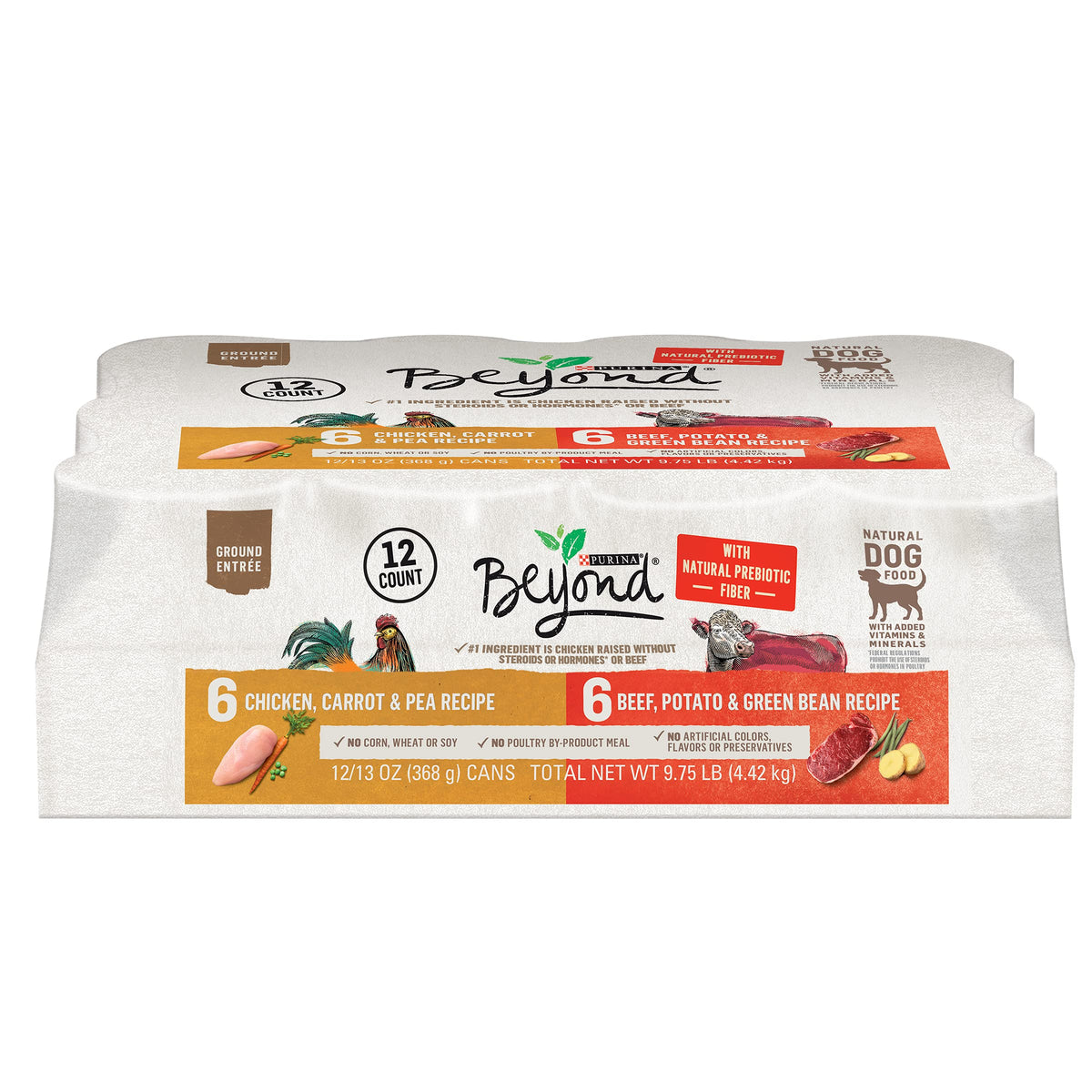 Purina Beyond Grain Free, Natural Pate Wet Dog Food, Chicken &Amp; Beef Recipe Variety Pack - (12) 13 Oz. Cans