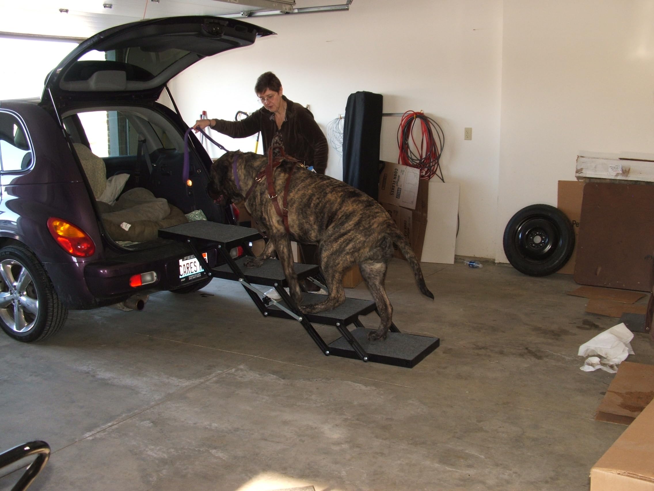 Pet Loader® Xl 18' Platform, Usa Abs, 5-Step Portable Folding Dog Steps, Made In Usa Carpeted, Great For Giant Breeds, All Dogs. Add Or Remove Steps, Safely Carries 300 Pound Pets, Lasts A Lifetime