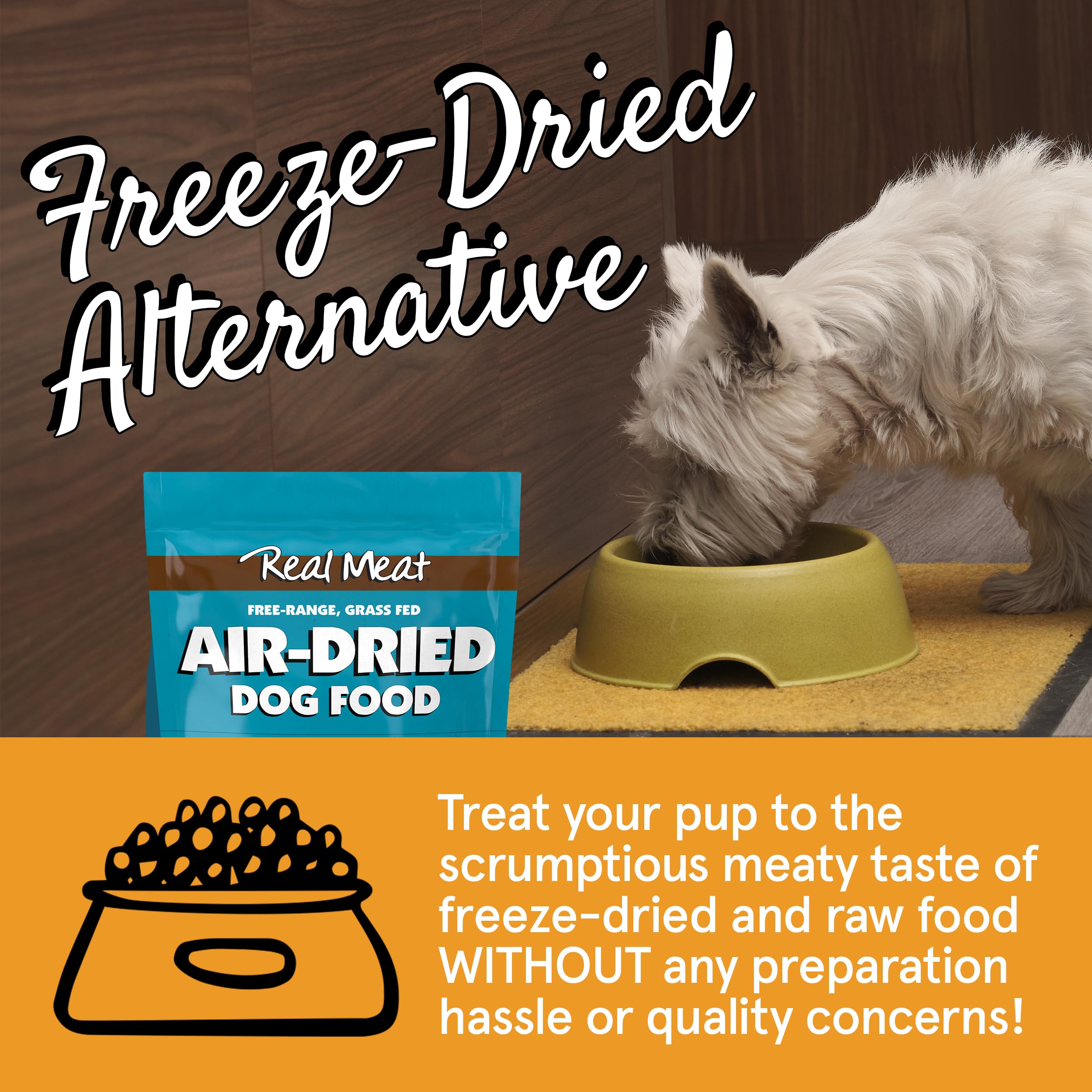 Real Meat Air Dried Dog Food w/ Real Lamb & Fish - 10lb Bag of Grain-Free Real Meat Dog Food Sourced from Free-Range Lamb & Ocea