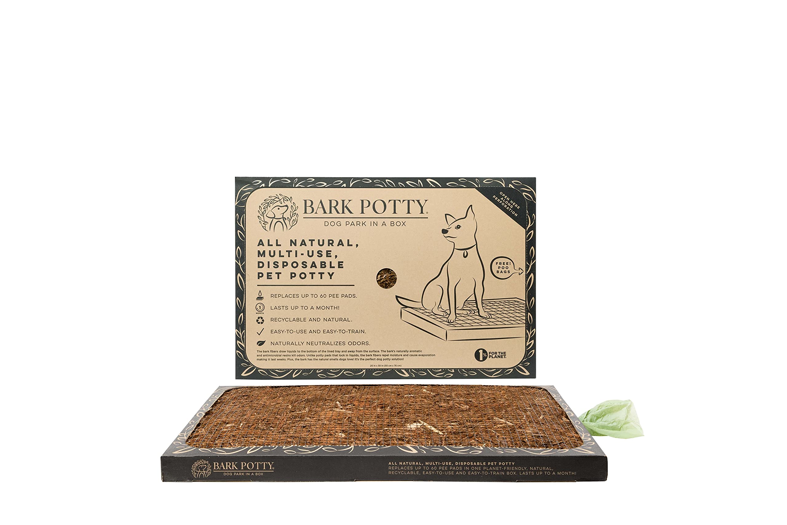 Bark Potty Disposable Training Pads, Multi Use Leak-Proof And Odor Control Puppy Pee Pads | 30 X 20 Standard Pee Pads For Dogs | Natural Bark Potty Pads For Dogs - Dog Housebreaking & Puppy Supplies