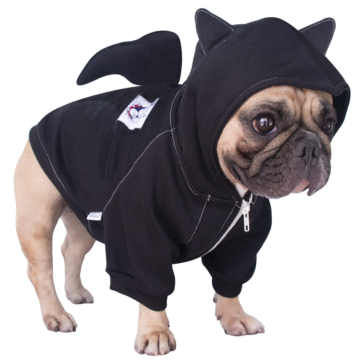 Ichoue Batman Dog Halloween Costumes Clothes Sweater Cute Funny For French Bulldog Cold Weather Winter Coats Hoodies Frenchie English Pug Pitbull Corgi Puppy - Black Bat, Xxlarge